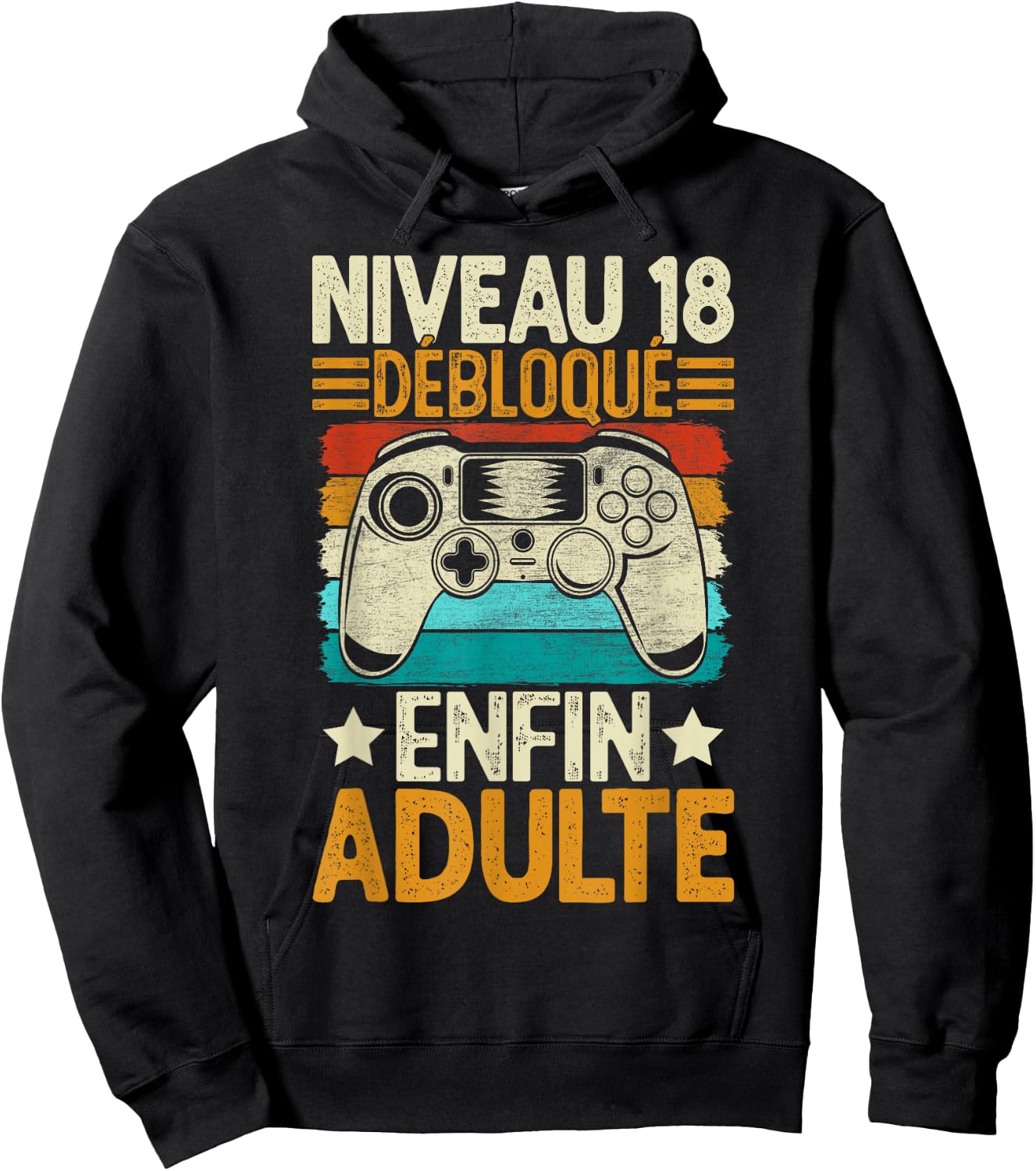 18 Years Birthday Boy Gift Gamer Funny Funny , Black Hoodie - Hoodie | Black
