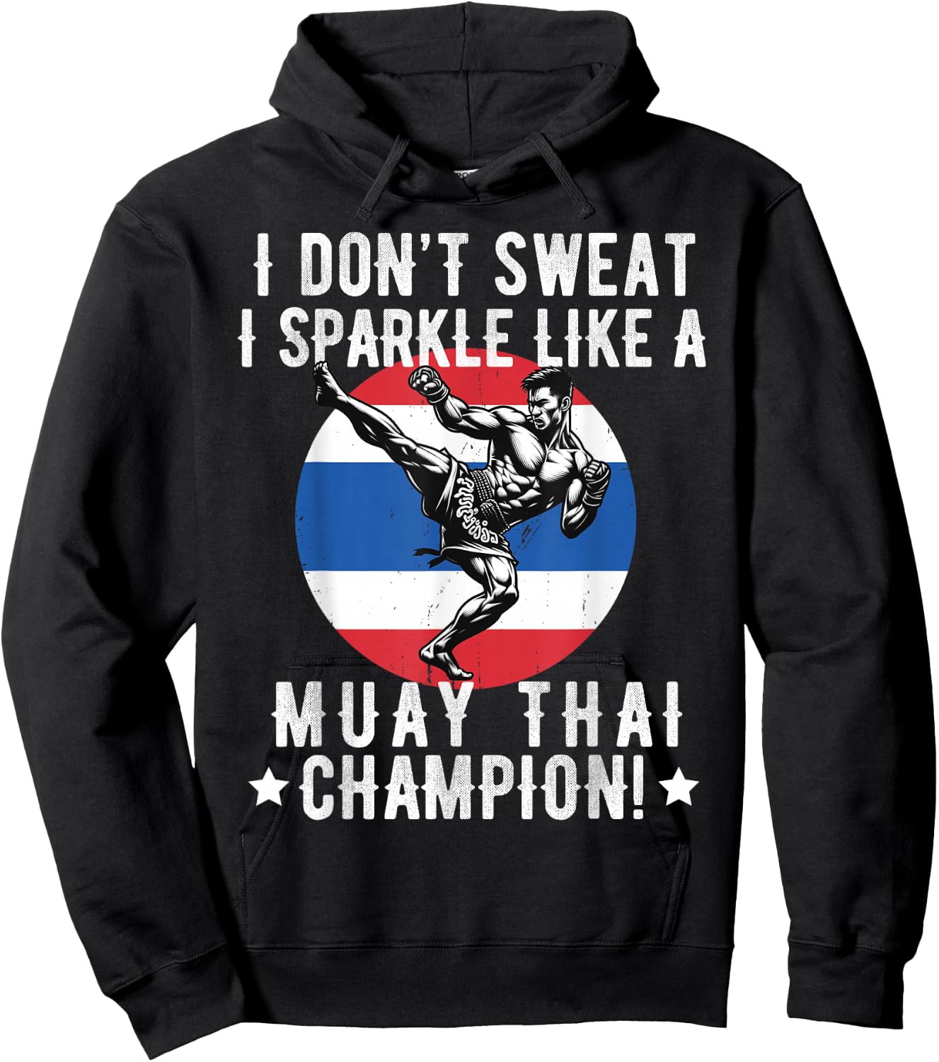 Muay Thai Fighter Dad Boys Thai Kickboxing Fighting Hoodie - Hoodie | Black