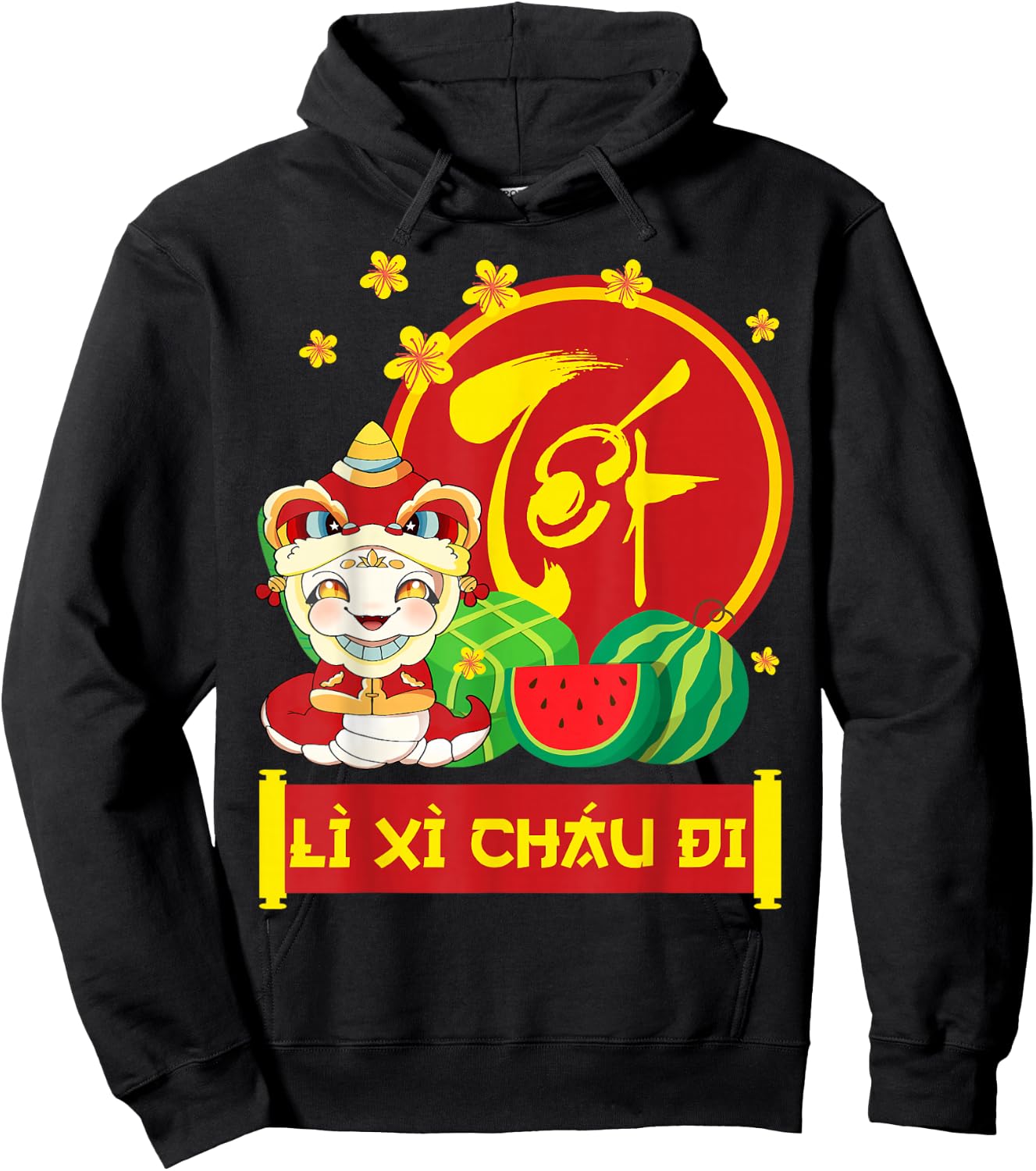 Vietnamese New Year Decorations Tet 2025 Year Of The Snake Hoodie - Hoodie | Black