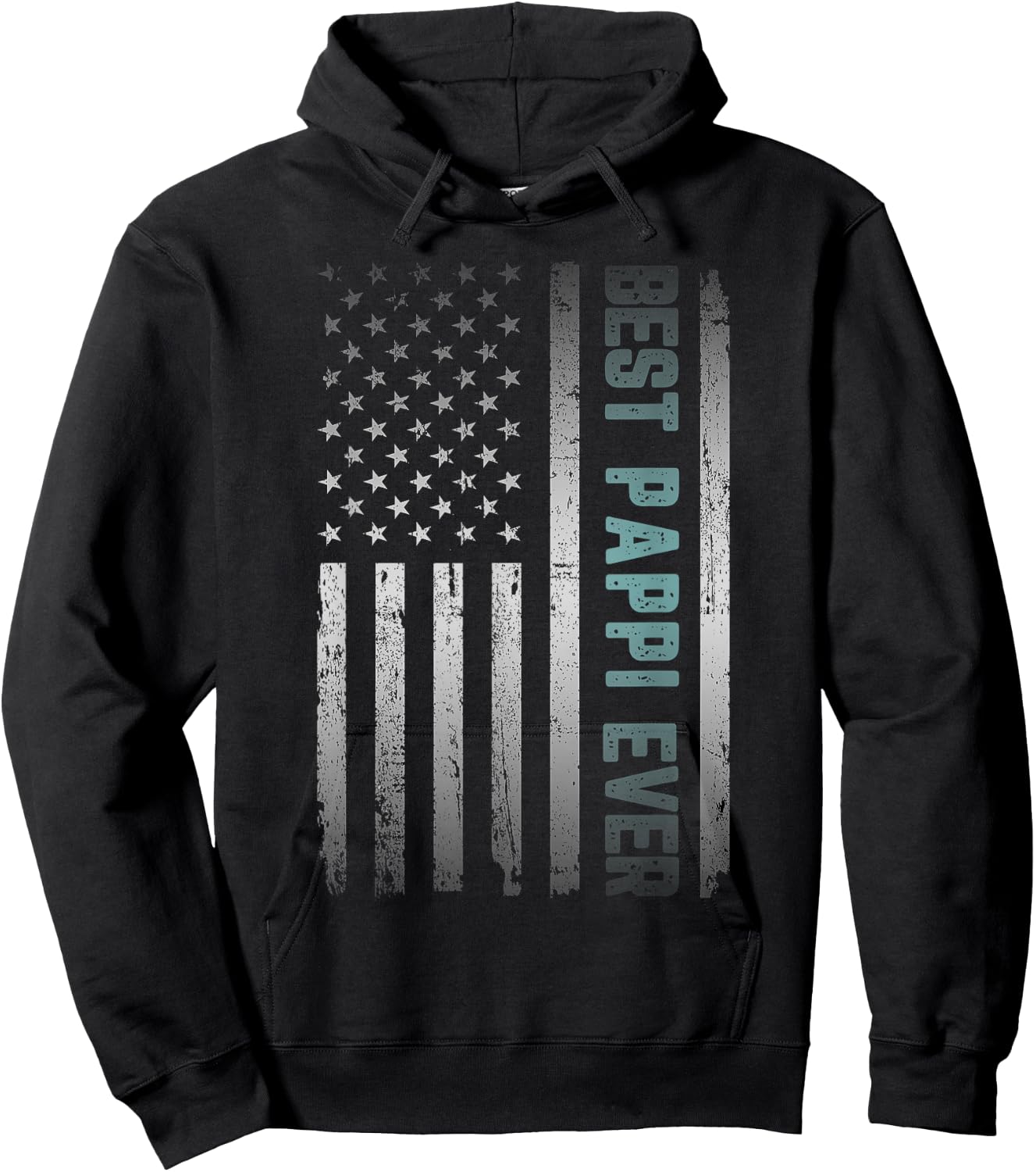 Best PAPPI Ever With US American Flag Father's Day Hoodie - Hoodie | Black