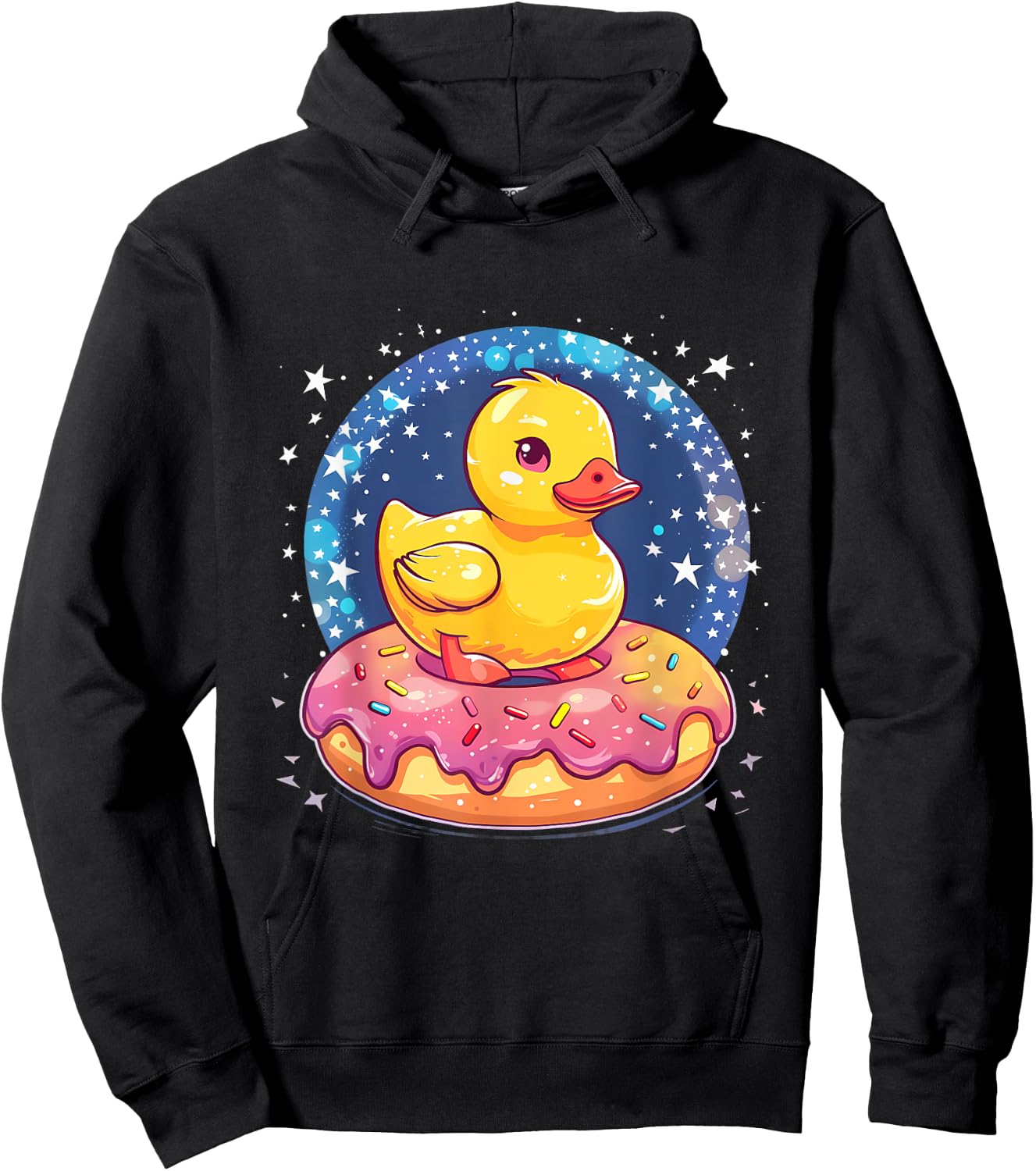 Rubber Duck Donut Watercolor Rubber Duckling Duck Lover Hoodie - Hoodie | Black