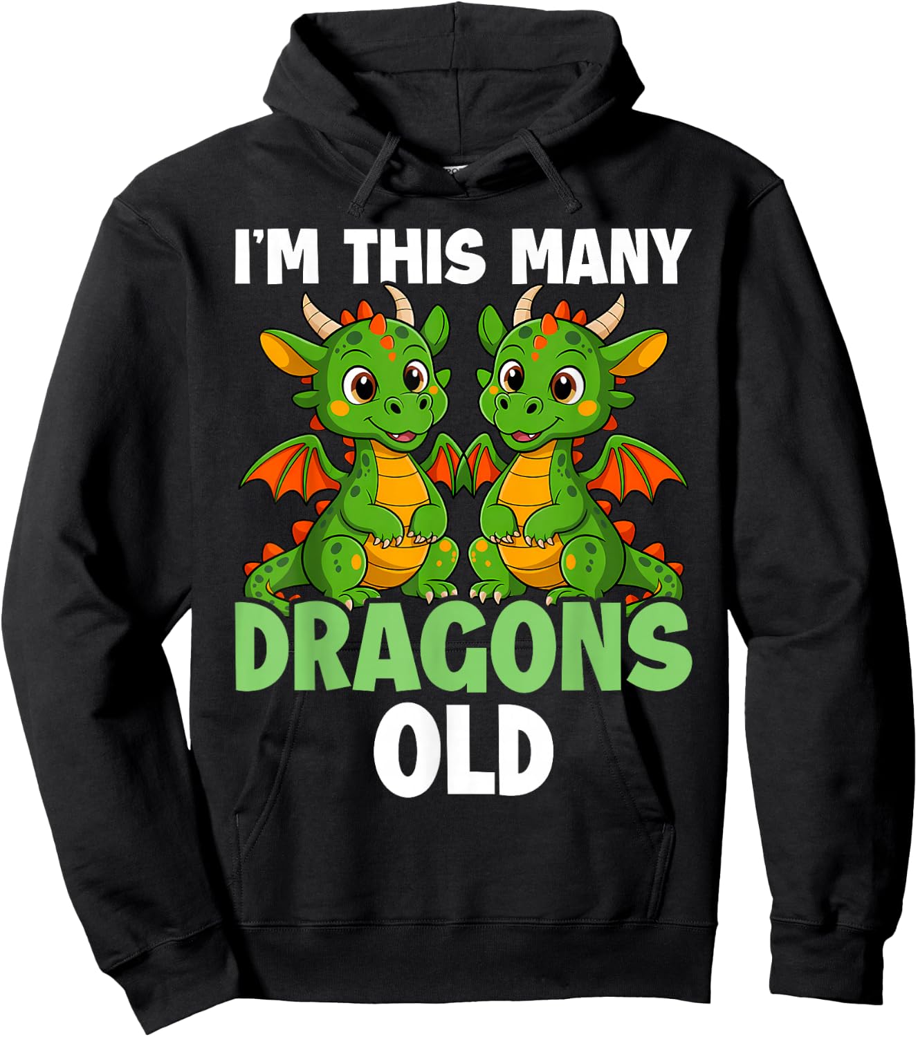 I'm This Many Dragons Old - 2nd Birthday 2 Years Old Bday Hoodie - Hoodie | Black