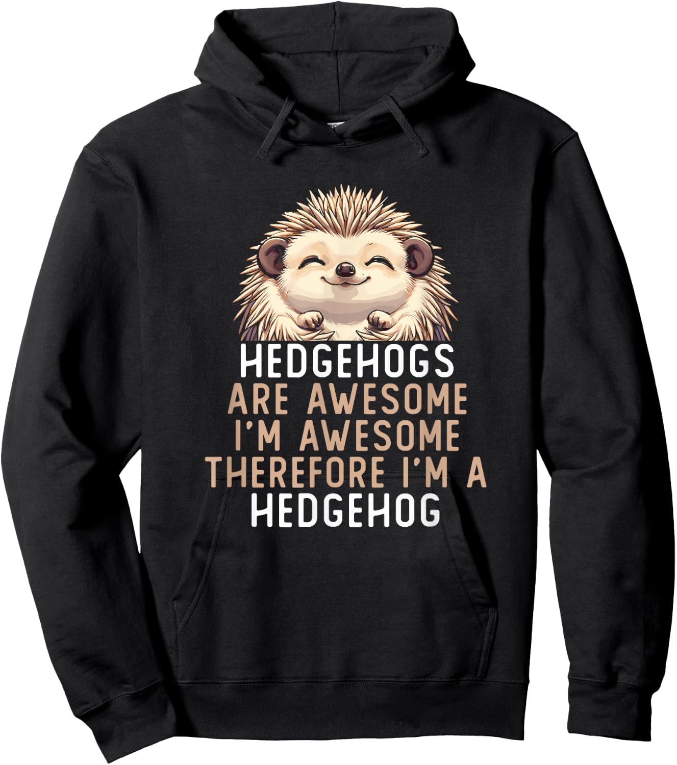 Hedgehogs Are Awesome Kids Girls Boys Cute Hedgehog Hoodie - Hoodie | Black