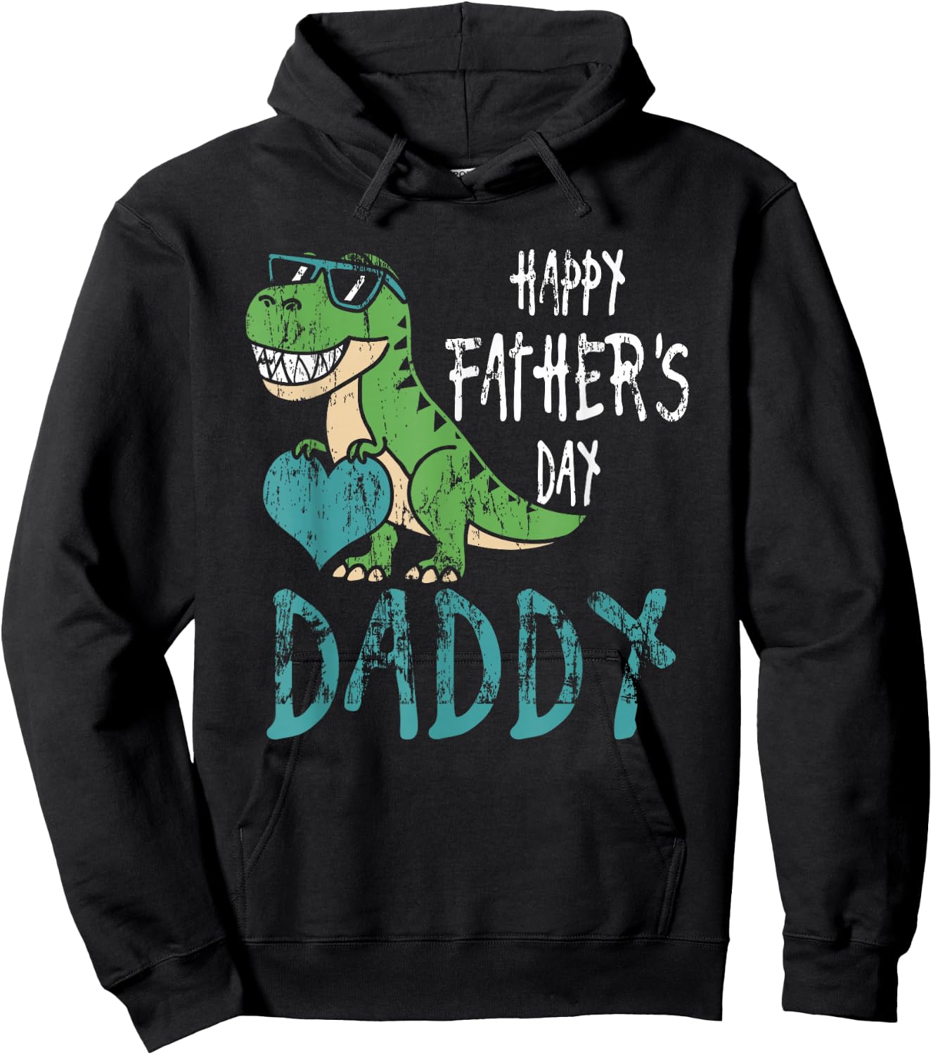 Father's Day for Kids Toddler Dino Happy Fathers Day Daddy Hoodie - Hoodie | Black