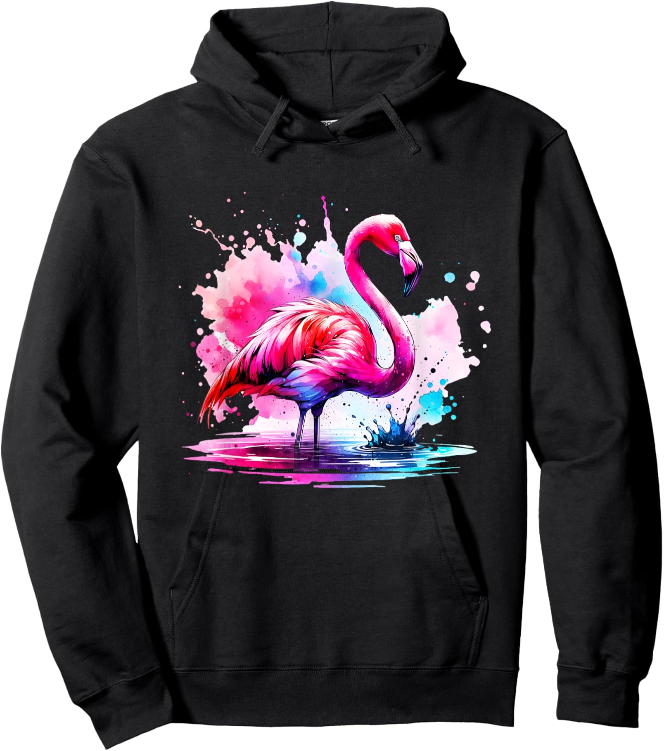 Flamingo Art – Tropical Flamingo Lover Hoodie - Hoodie | Black