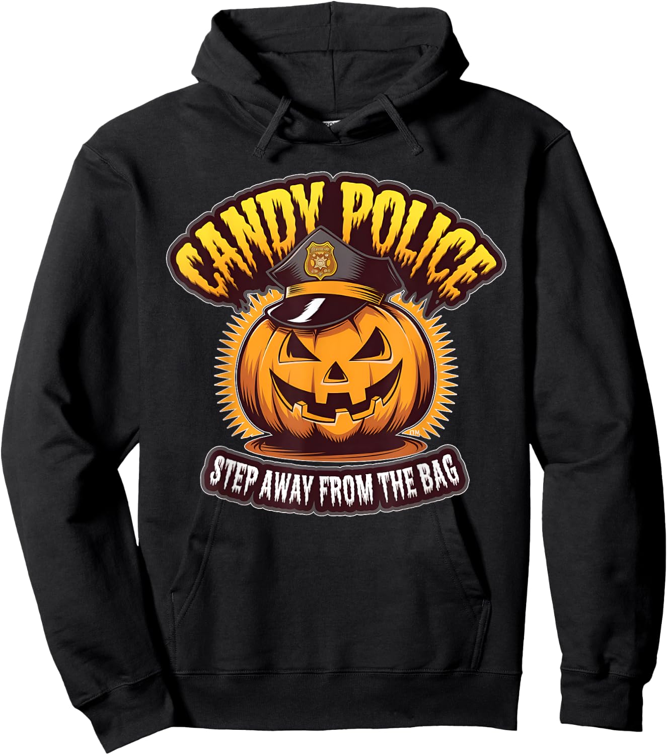 Candy Police Pumpkin Funny Halloween Costume Party Kids Hoodie - Hoodie | Black