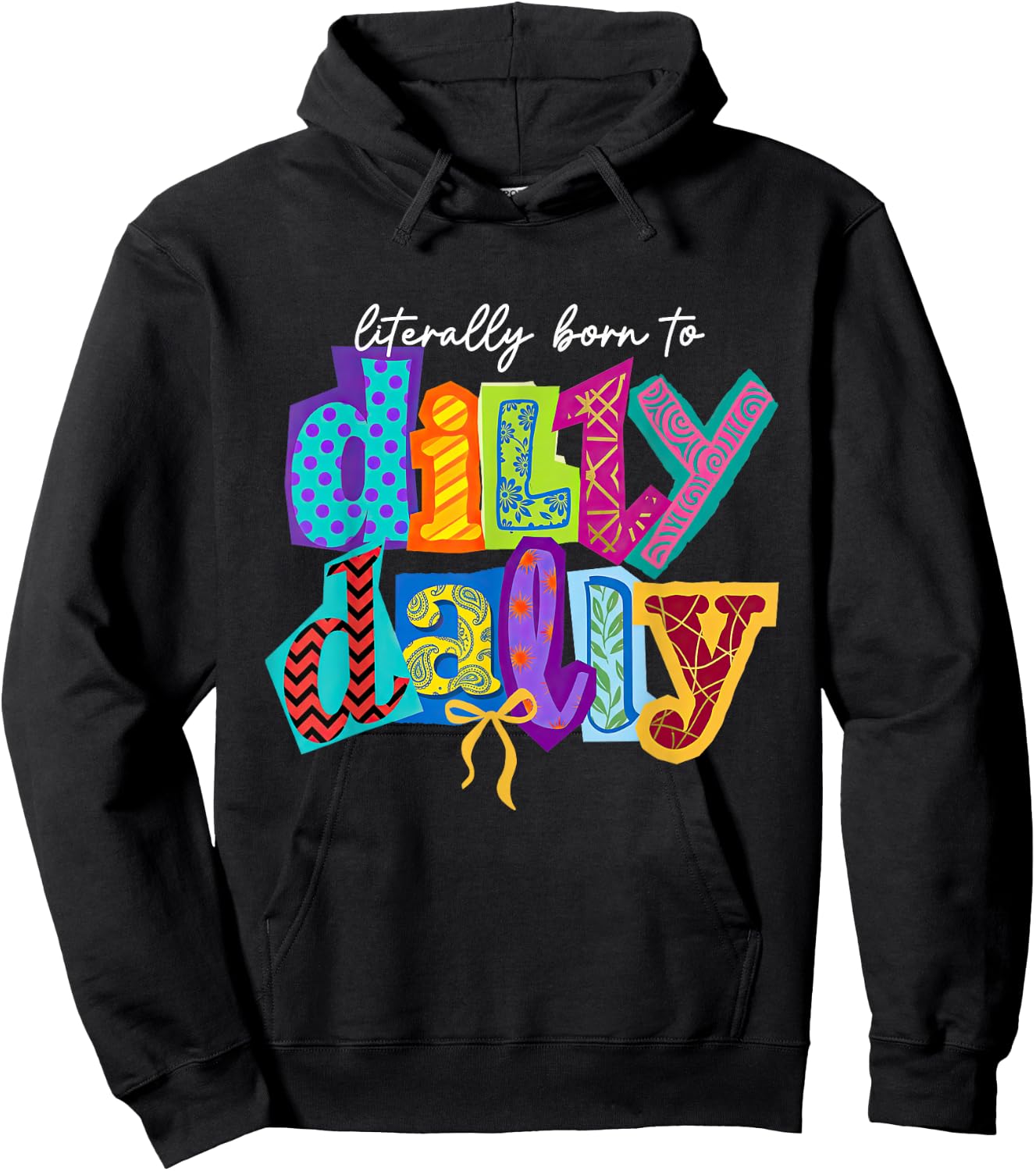 Literally Born-to Dilly Dally Coquette Bow Dilly-Dallying Hoodie - Hoodie | Black