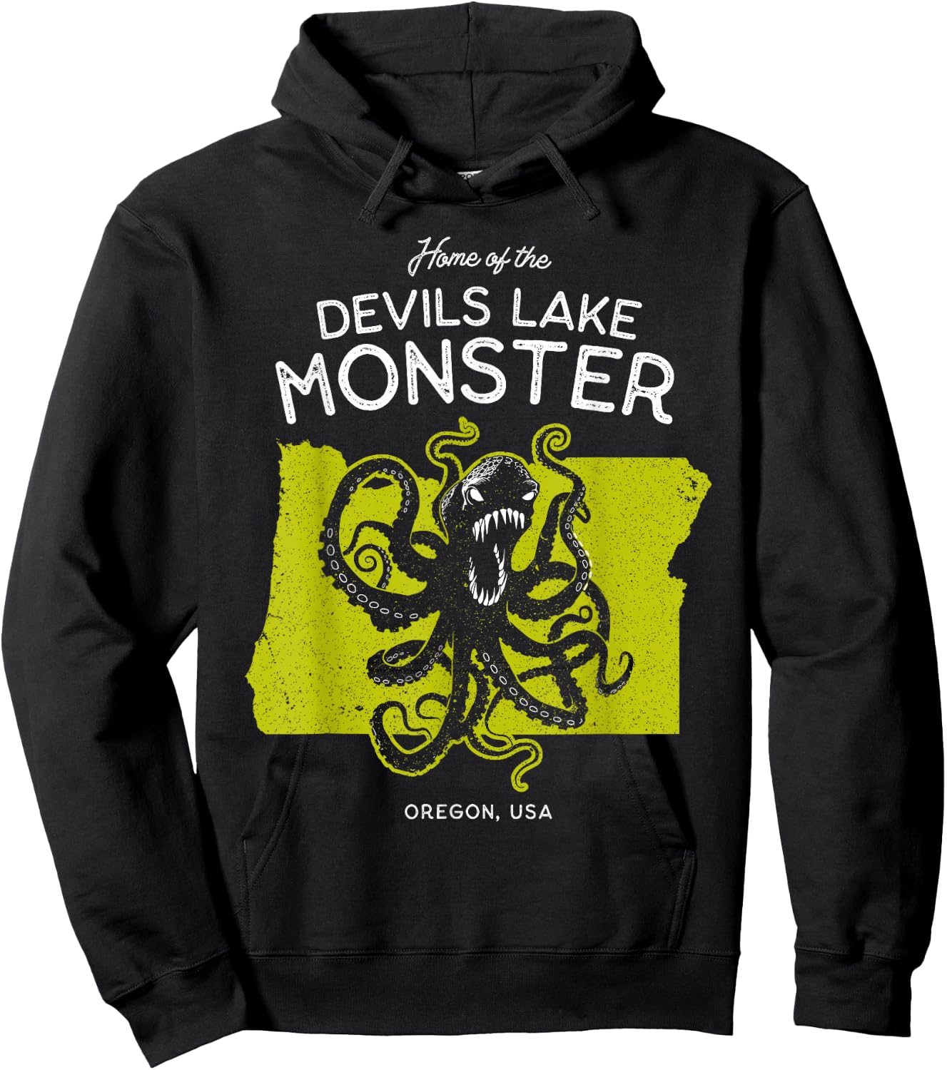 Home of the Devils Lake Monster - Oregon USA Octopus Cryptid Hoodie - Hoodie | Black