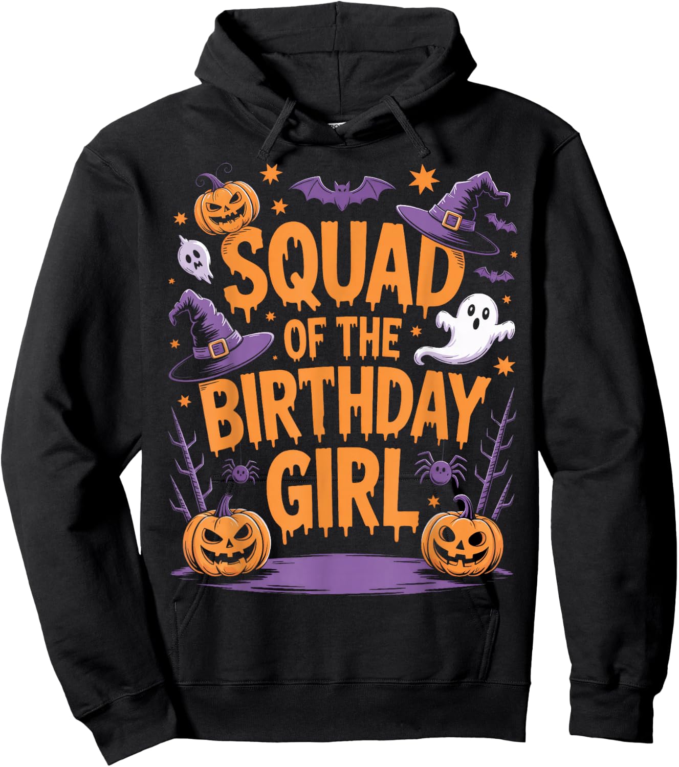 Halloween Squad of The Birthday Girl Matching Group Hoodie - Hoodie | Black
