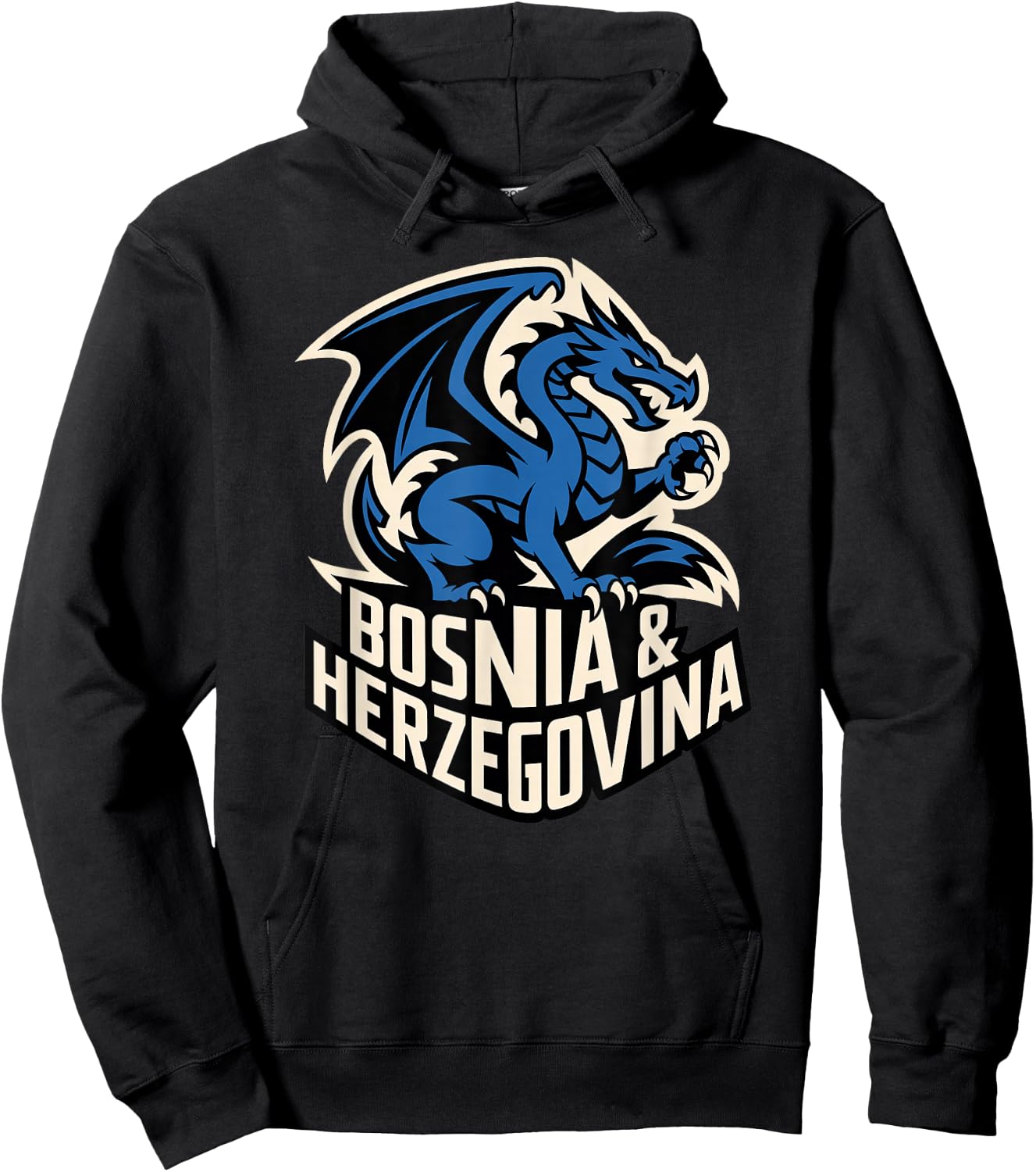 Classic Dragon Bosnia Herzegovina Country Slogan Cheer Game Hoodie - Hoodie | Black