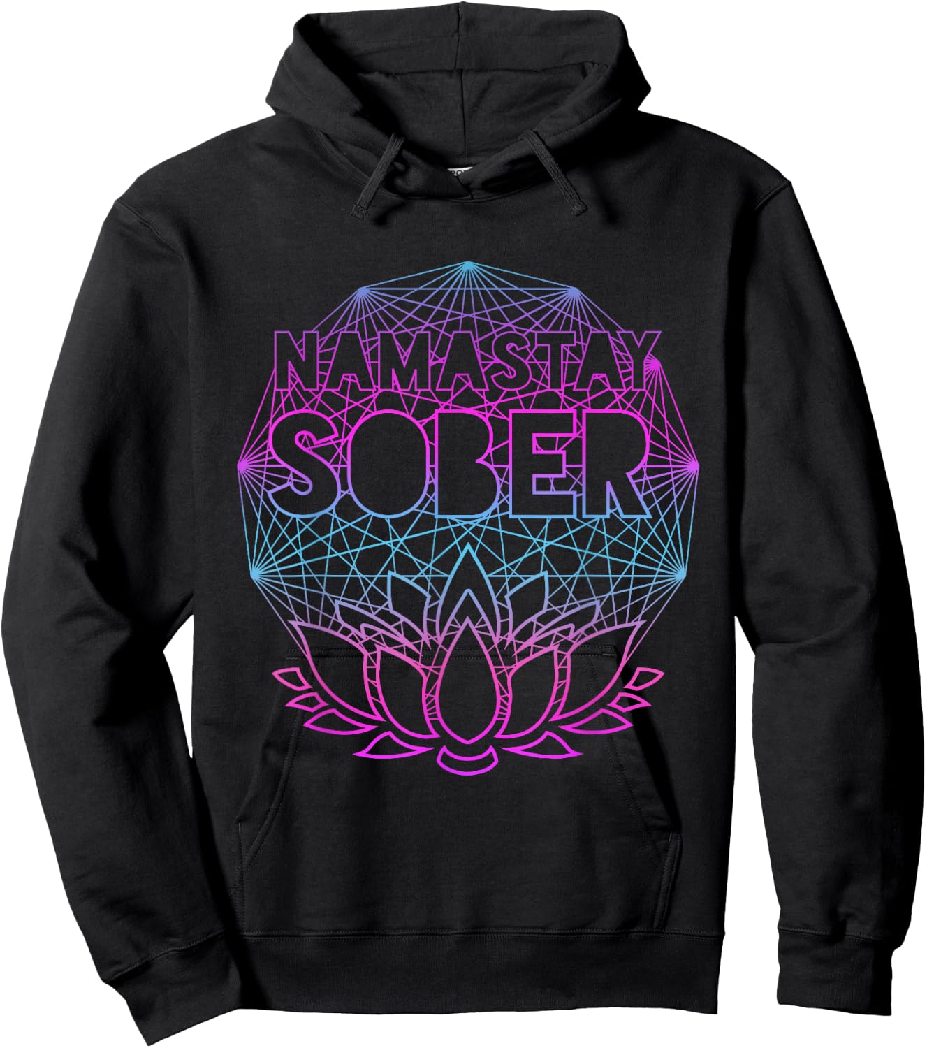 Namastay Sober NA AA Alcoholics Anonymous Sobriety Recovery Hoodie - Hoodie | Black