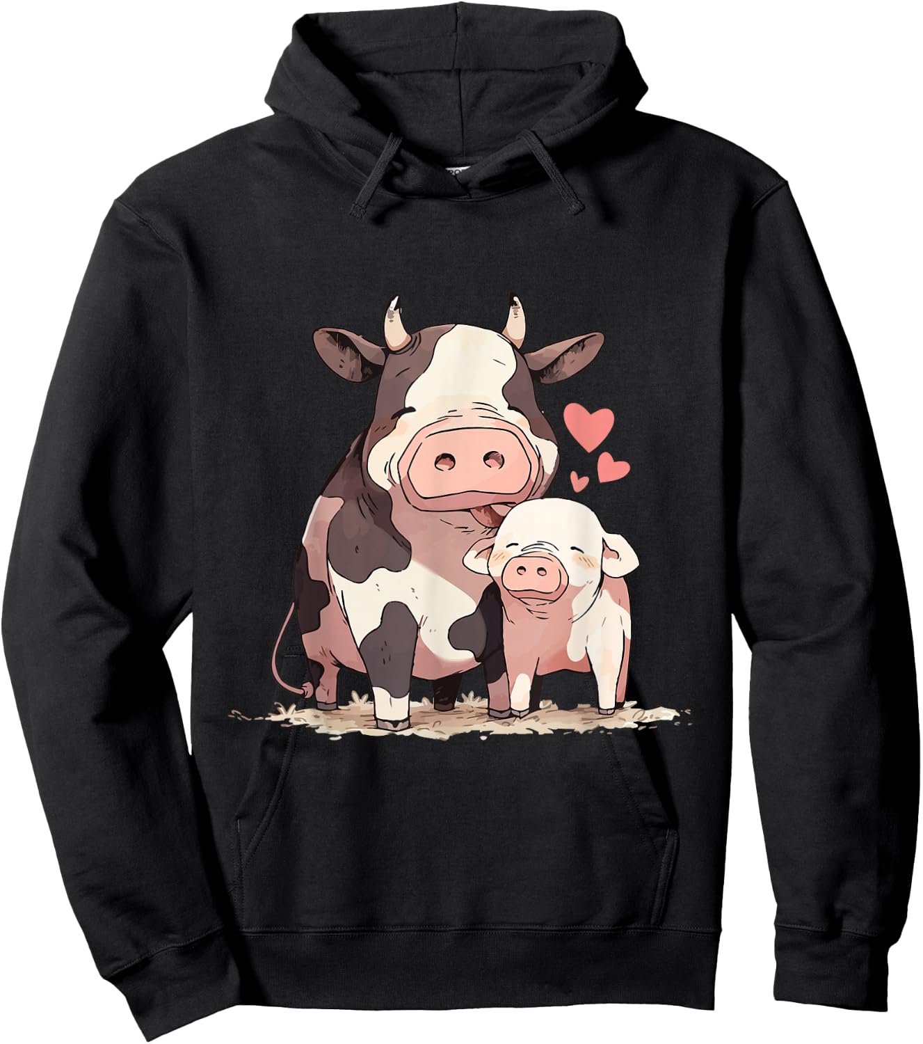Cows, Pigs And Cow Stuff Cow And Pig Love Hoodie - Hoodie | Black