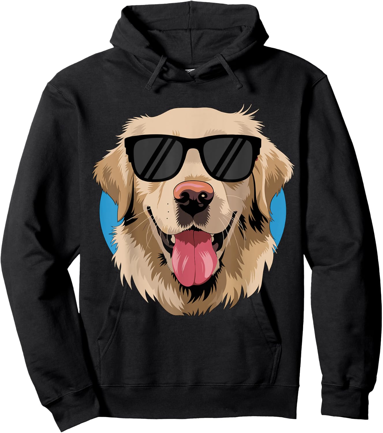 Golden Retriever with Sunglasses Hoodie - Hoodie | Black
