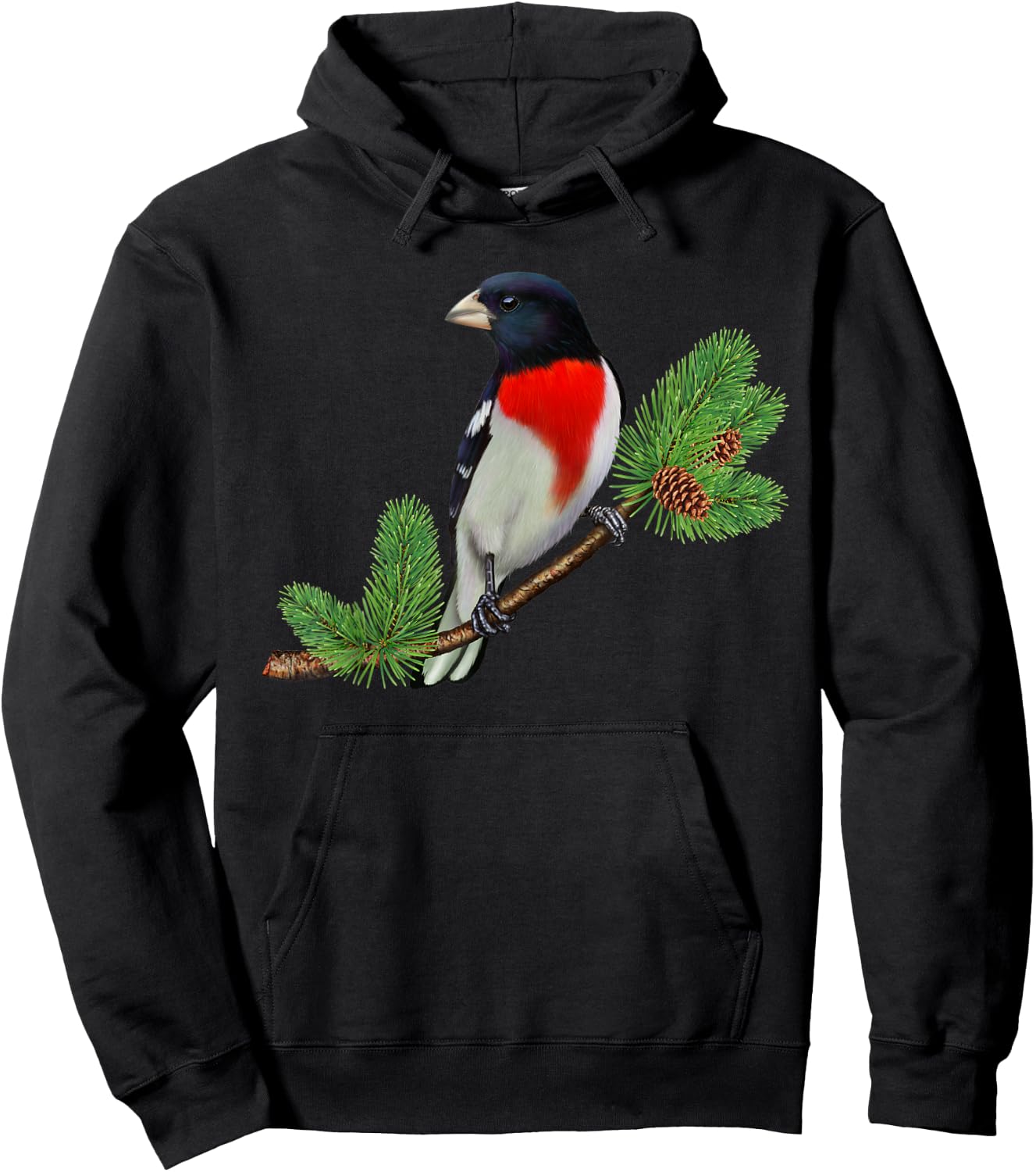 Rose Breasted Grosbeak Shirt Ornithology Bird Hoodie - Hoodie | Black