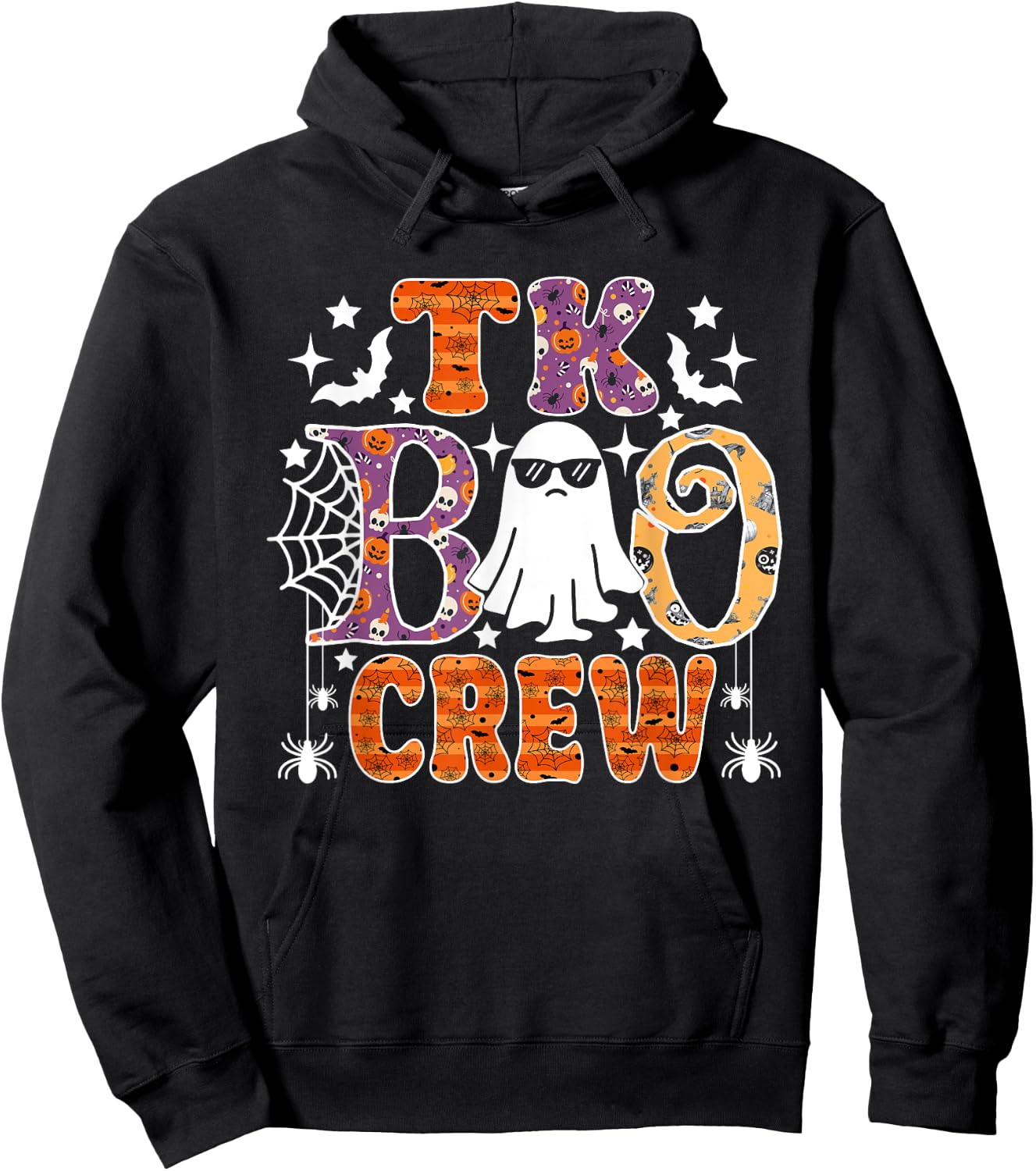 TK Boo Crew Funny Ghost Halloween Teachers Students Hoodie - Hoodie | Black
