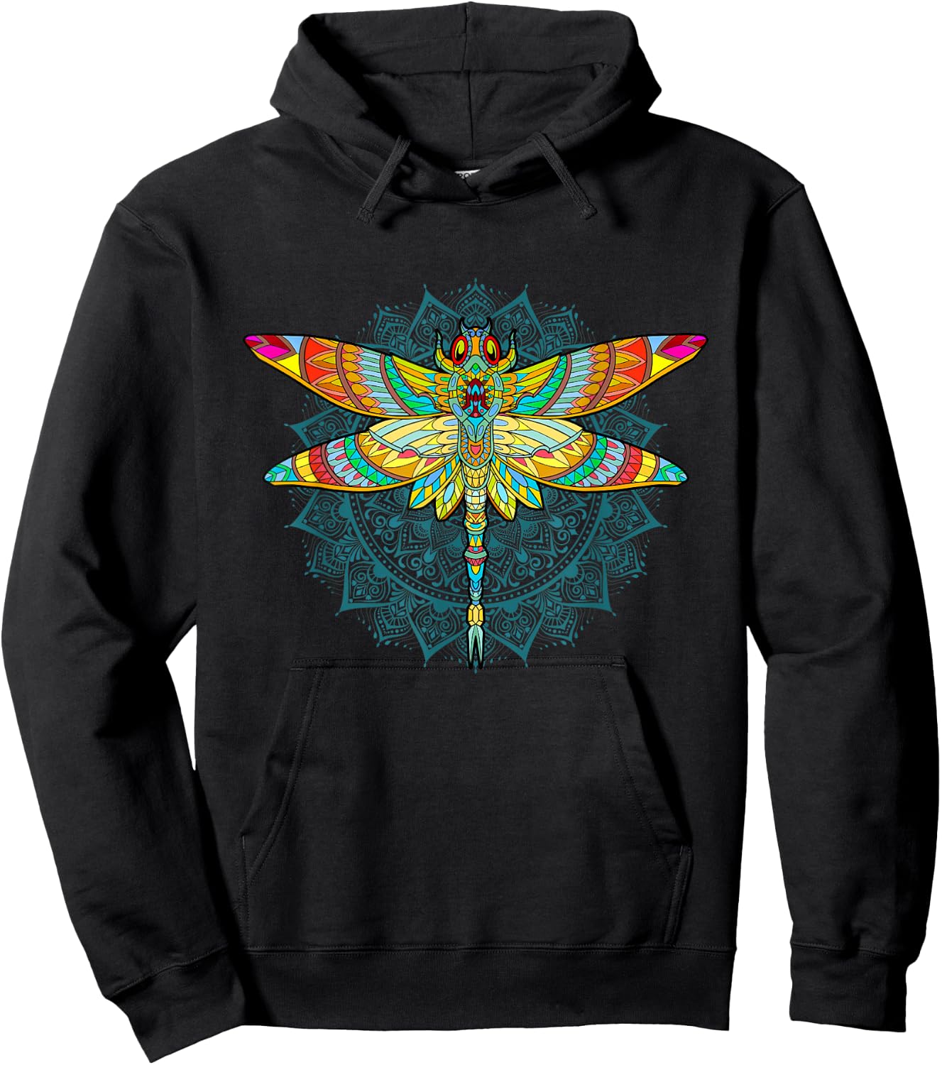 Mandala Dragonfly - Lotus Flower Insect Lover Entomologist Hoodie - Hoodie | Black