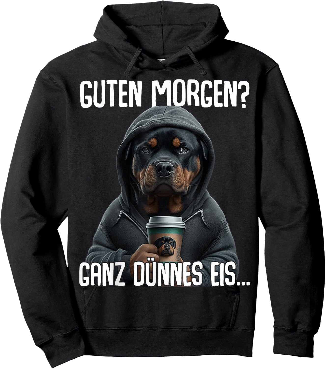 Guten Morgen Ganz Dünnes EIS - Morgenmuffel Rottweiler Hoodie - Hoodie | Black