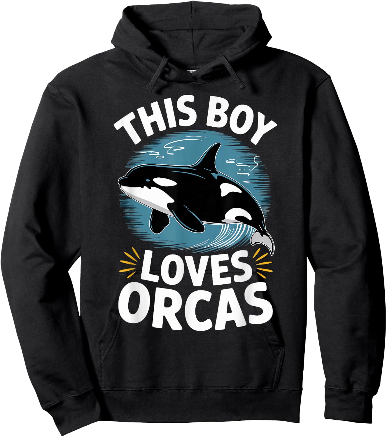 This Boy Loves Orcas, Sea Design for Whale Lovers Hoodie - Hoodie | Black