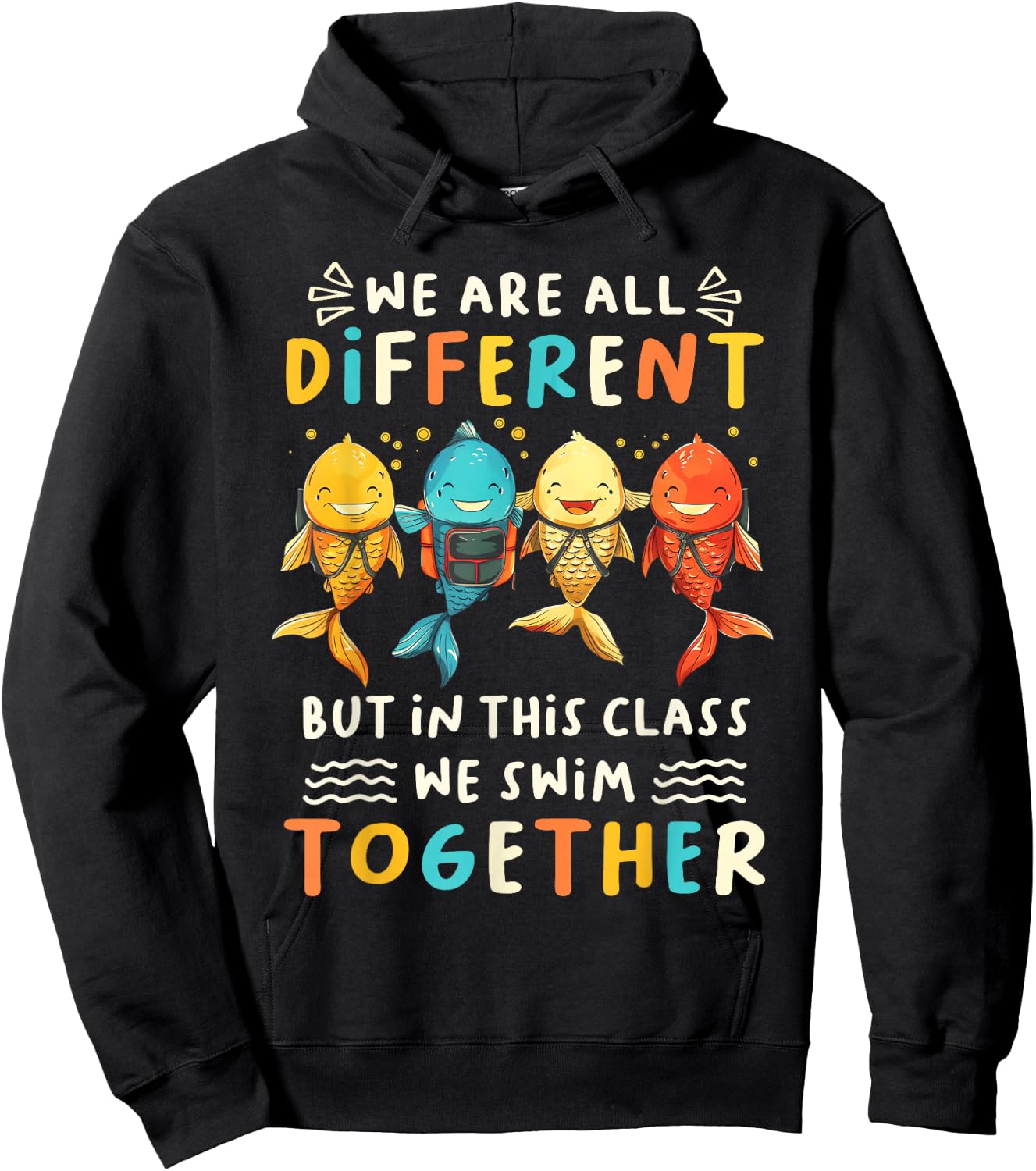 Special Education Sped Teacher Student We Swim Together Kids Hoodie - Hoodie | Black