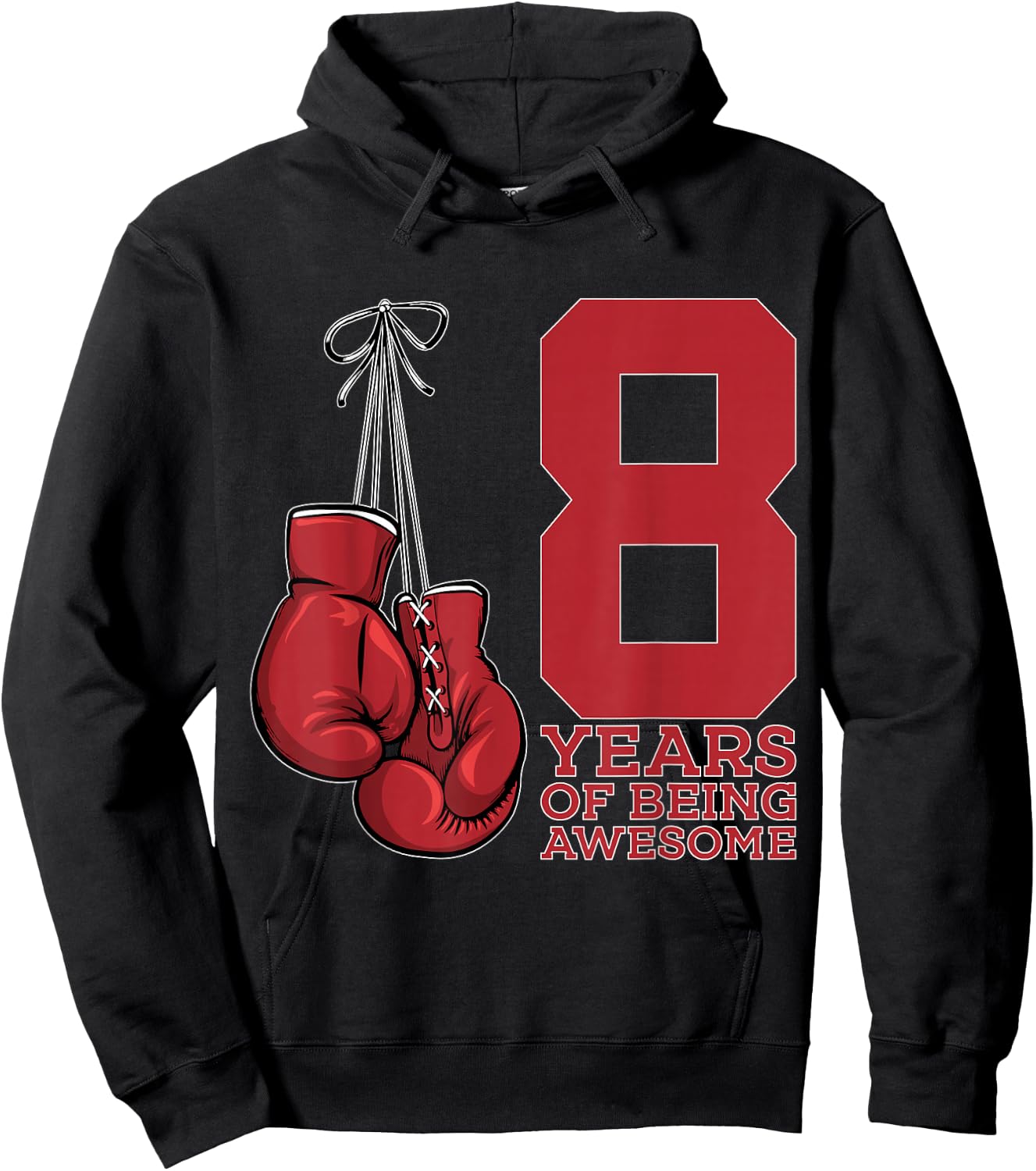 Boxing 8 Years of Being Awesome Boxer 8th Birthday Hoodie - Hoodie | Black