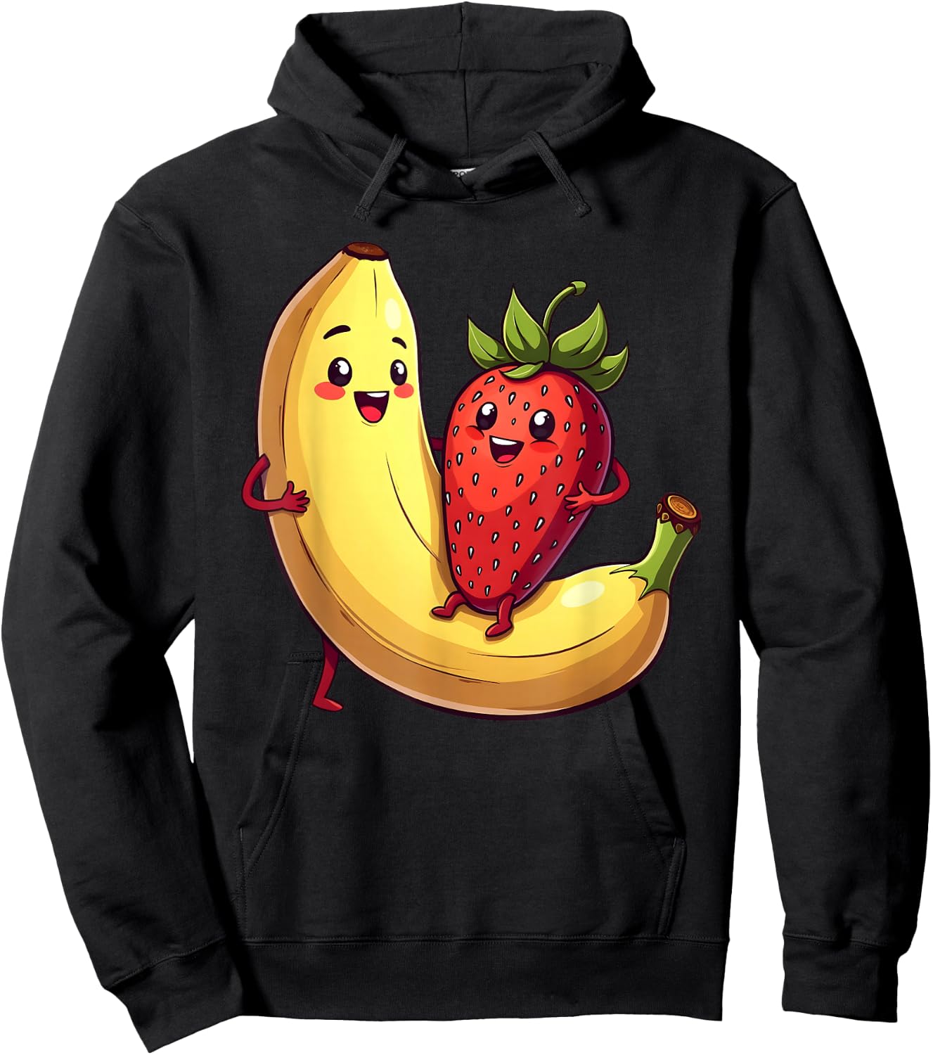 Erdbeere Banane Outfit Früchte Obst Kawaii Frucht Comic Hoodie - Hoodie | Black