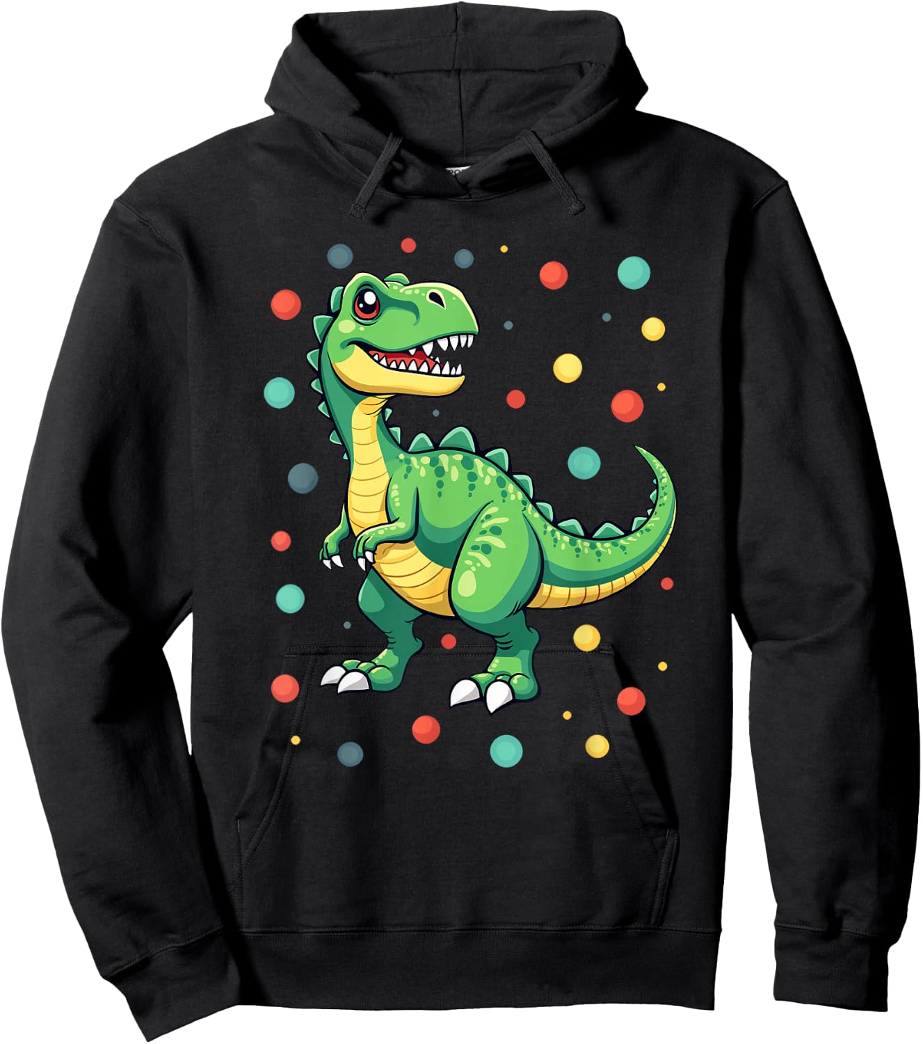 Dinosaur Trex Dino Polka Dots Polka Dot Boys Kids Youth , Black, S Hoodie - Hoodie | Black