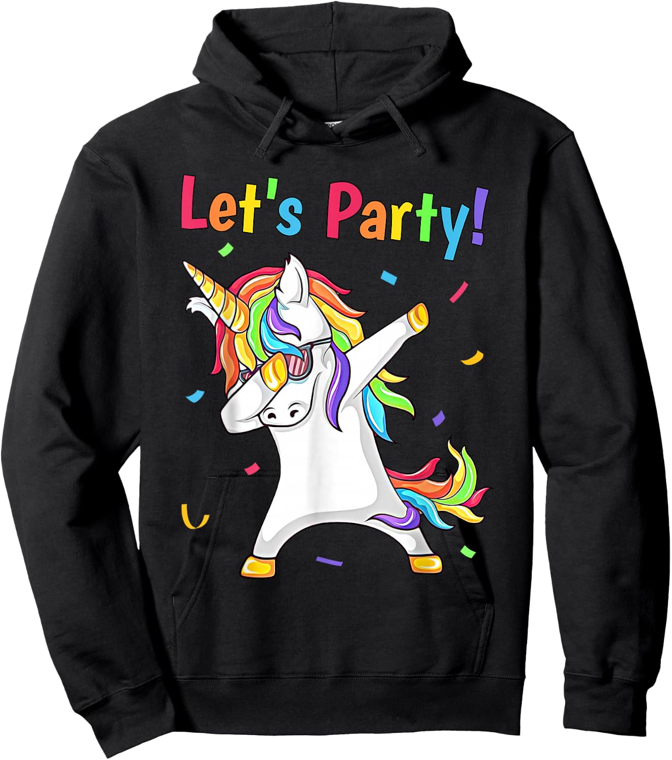 Unicorn Lets Party Outfit Women's Men's Boys Girls Unicorn , black Hoodie - Hoodie | Black