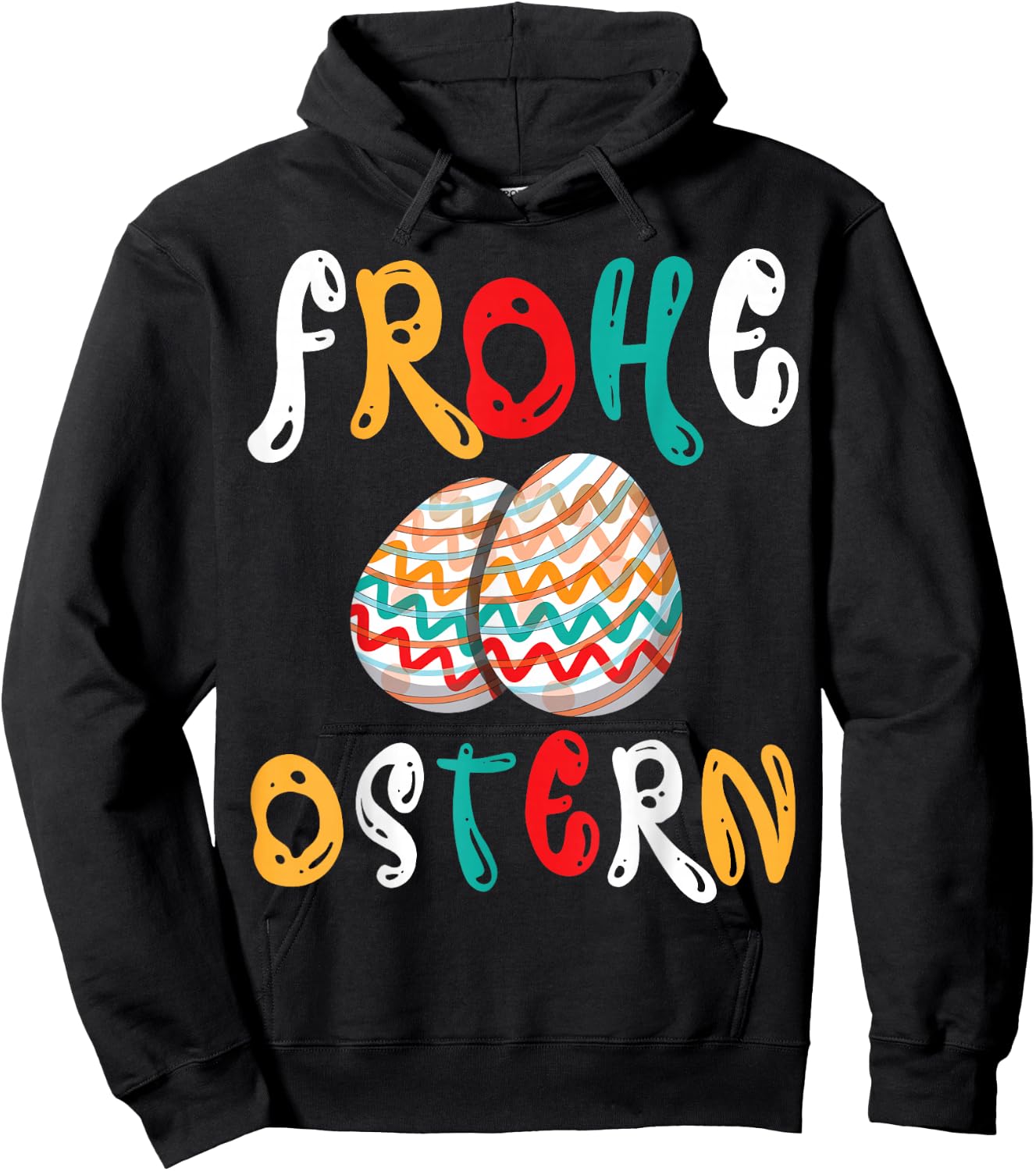 with Colourful Easter Eggs, black Hoodie - Hoodie | Black