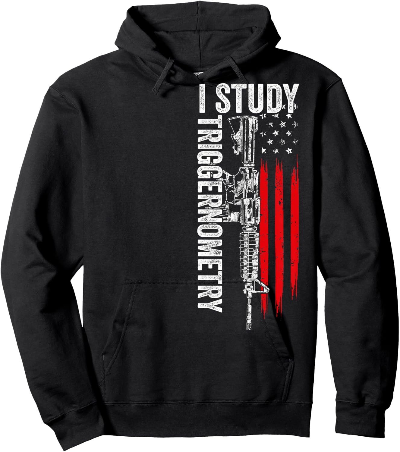 I Study Triggernometry Gun American Flag On Back Hoodie - Hoodie | Black