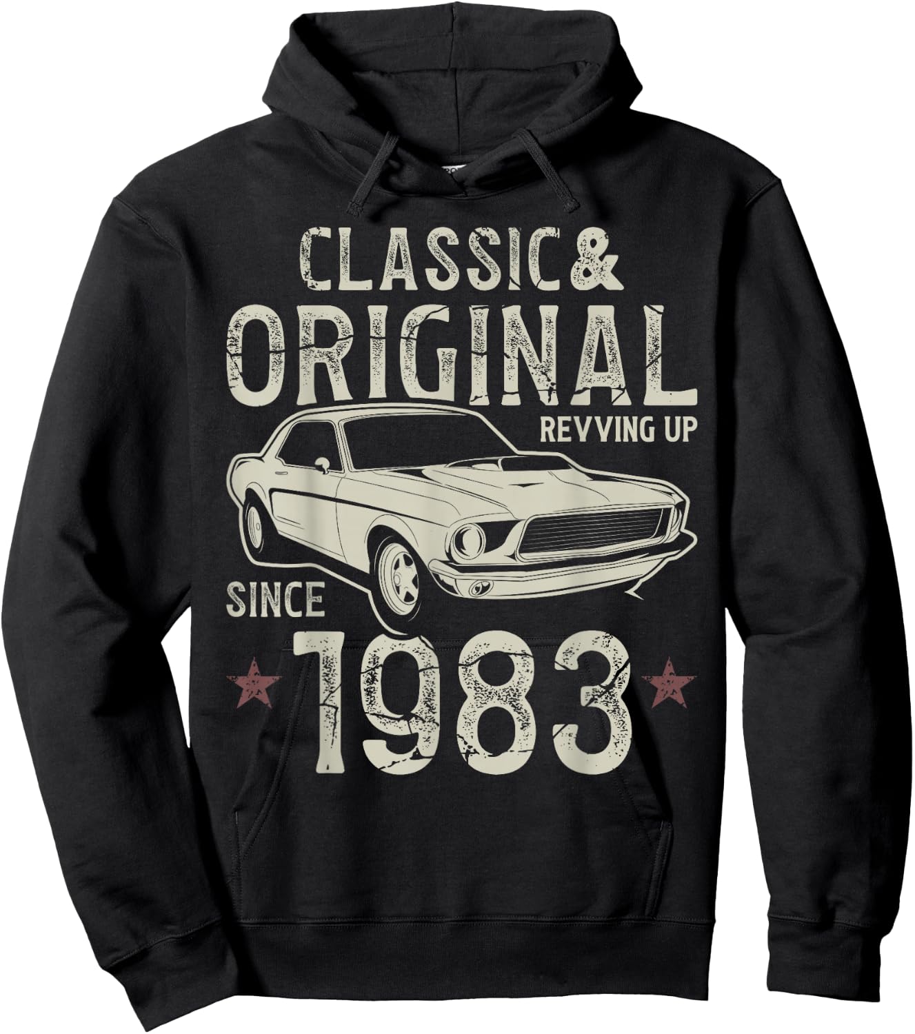 43e anniversaire 1983 Voiture classique Hoodie - Hoodie | Black
