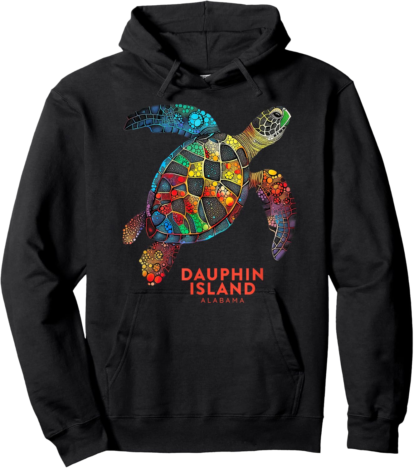 Dauphin Island Alabama Summer Vacation Sea Turtle Vintage Men Women Hoodie - Hoodie | Black