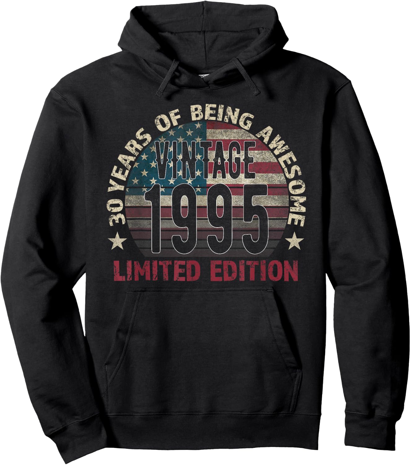 30th Birthday Gift men Vintage born 1995 turning 30 Year Old Hoodie - Hoodie | Black