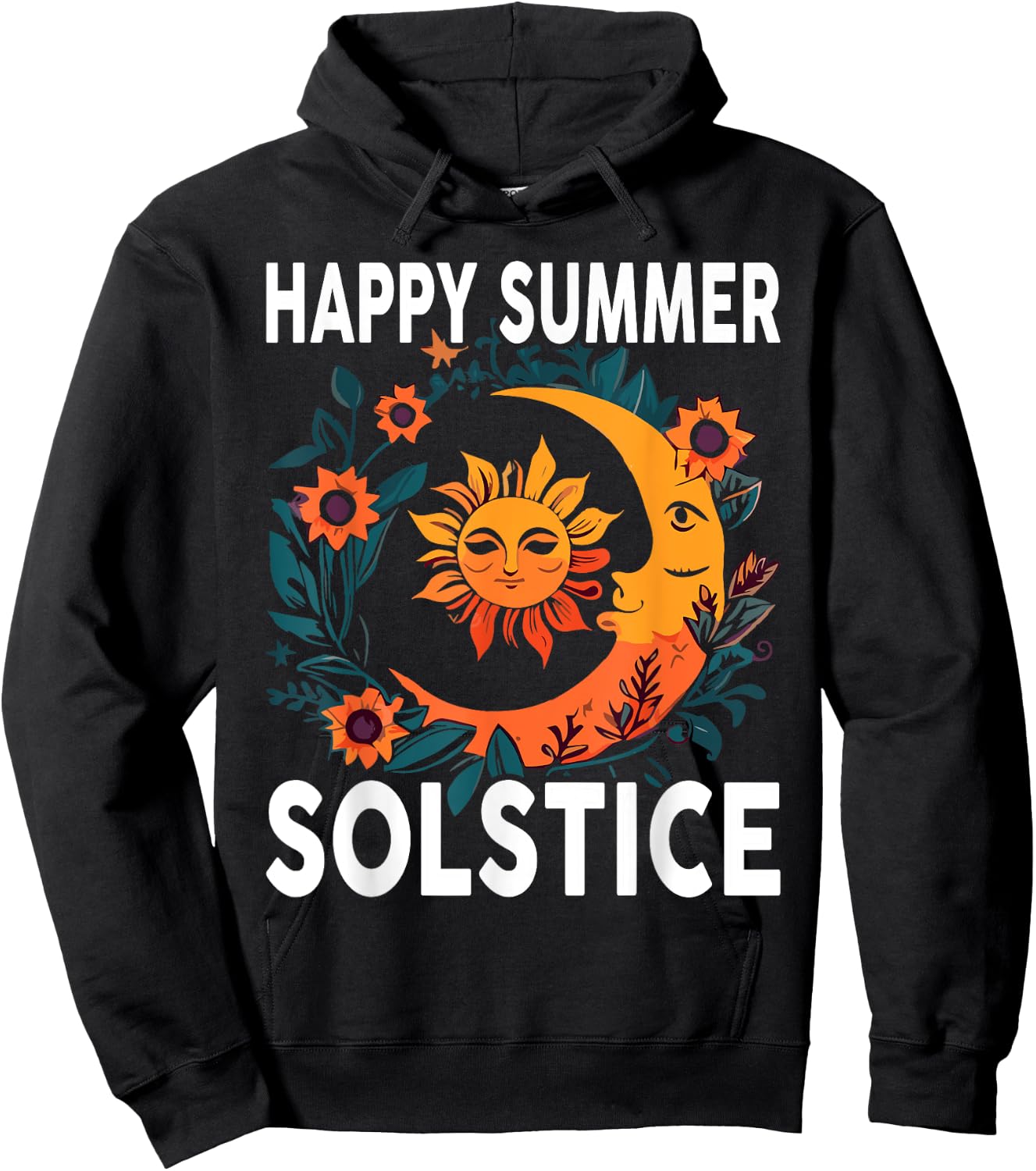 Earthy Happy Summer Solstice Hoodie - Hoodie | Black