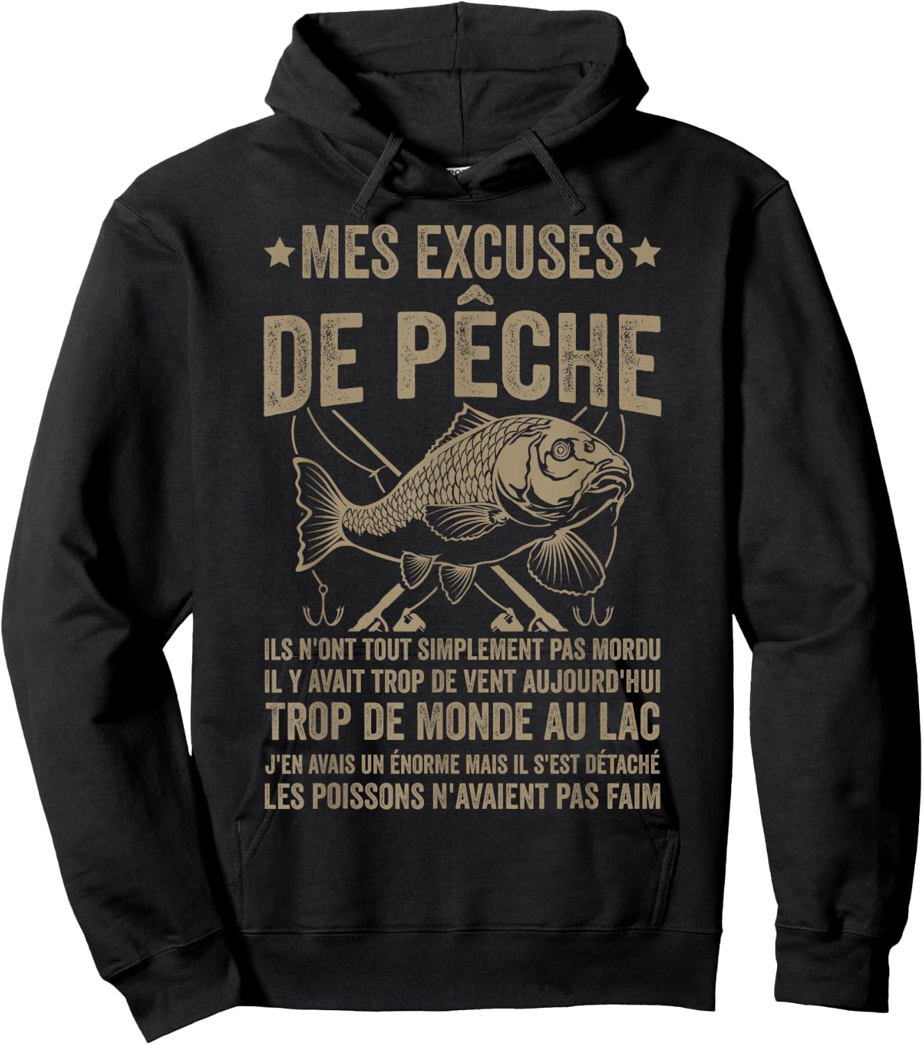 Funny Fisherman My Apologies Fishing , Black, S Hoodie - Hoodie | Black