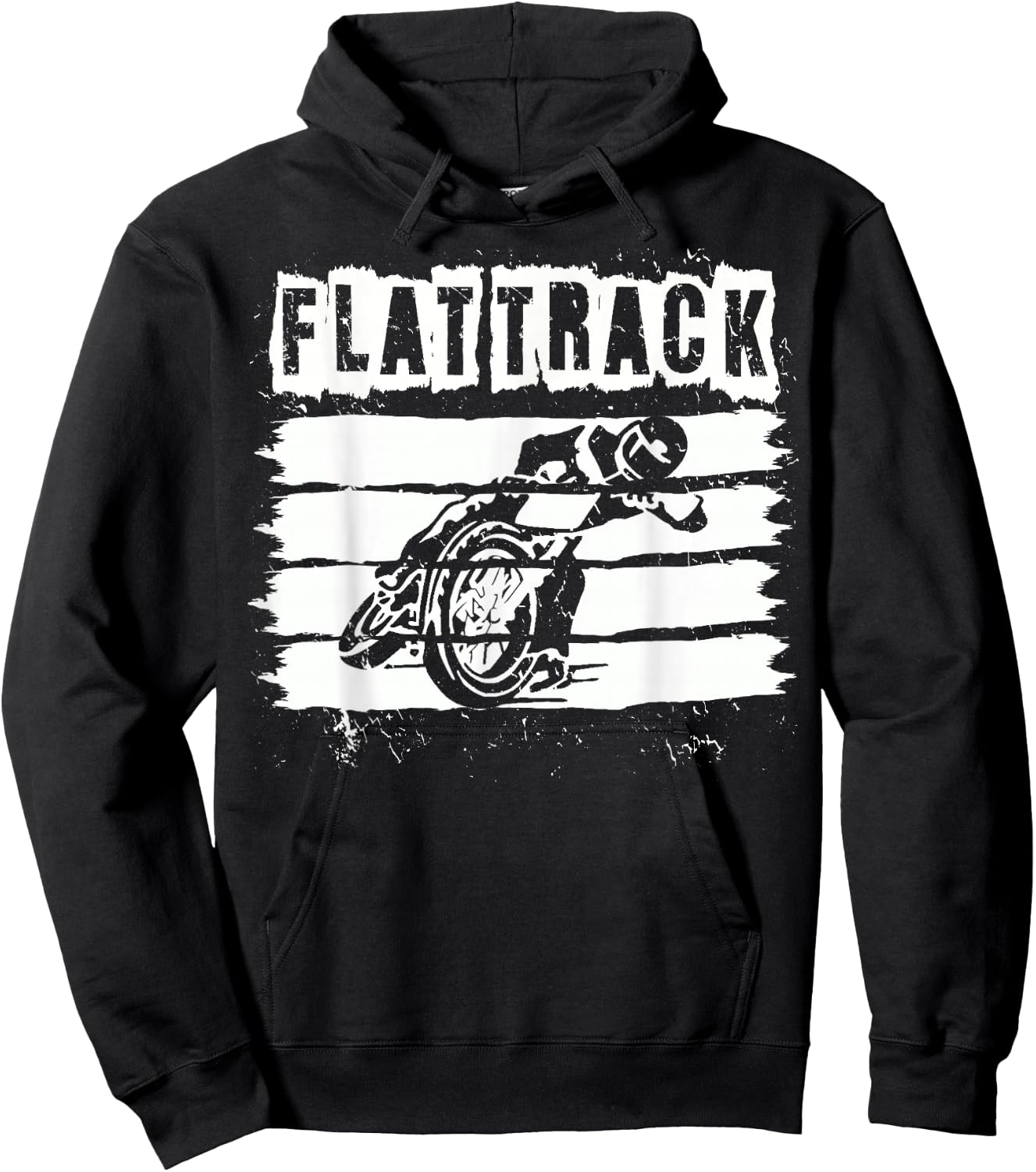 FLAT TRACK MOTORCYCLE racing dirt track speedway shirt Hoodie - Hoodie | Black