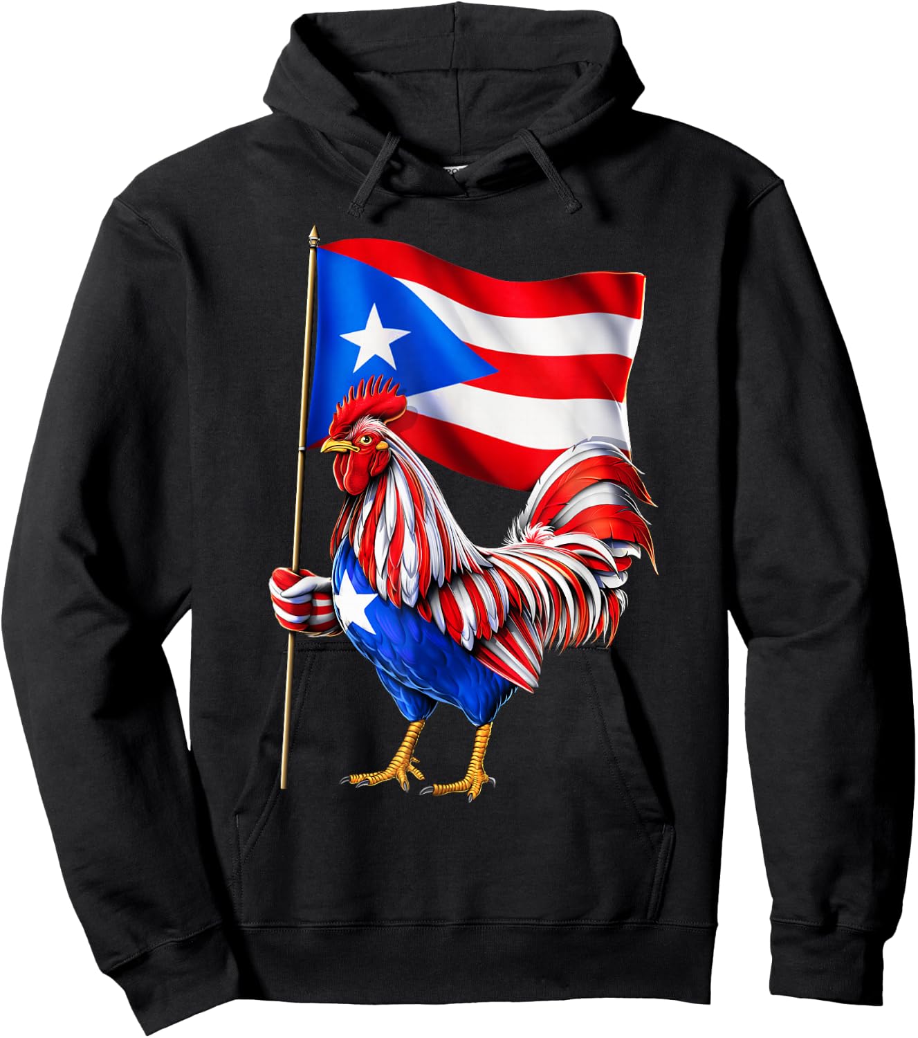 Rooster Puerto Rico Flag Boricua Puerto Rican Heritage Hoodie - Hoodie | Black