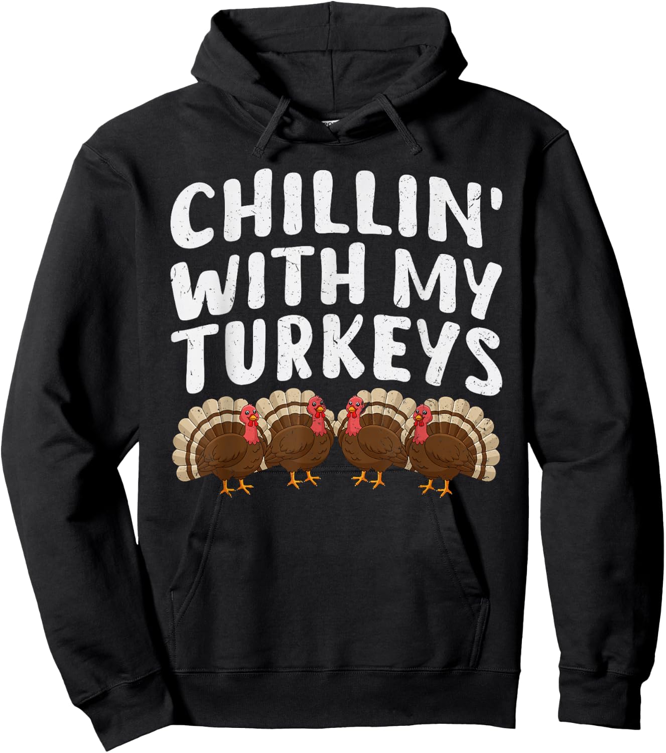 Chillin with my Turkey Thanksgiving Chilling with my Turkey Hoodie - Hoodie | Black