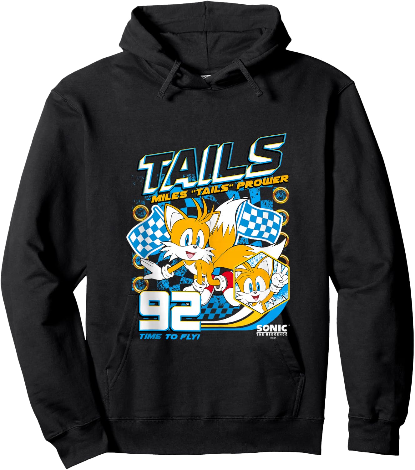 Sonic The Hedgehog Miles 'Tails' Prower 92 Racing Poster Hoodie - Hoodie | Black