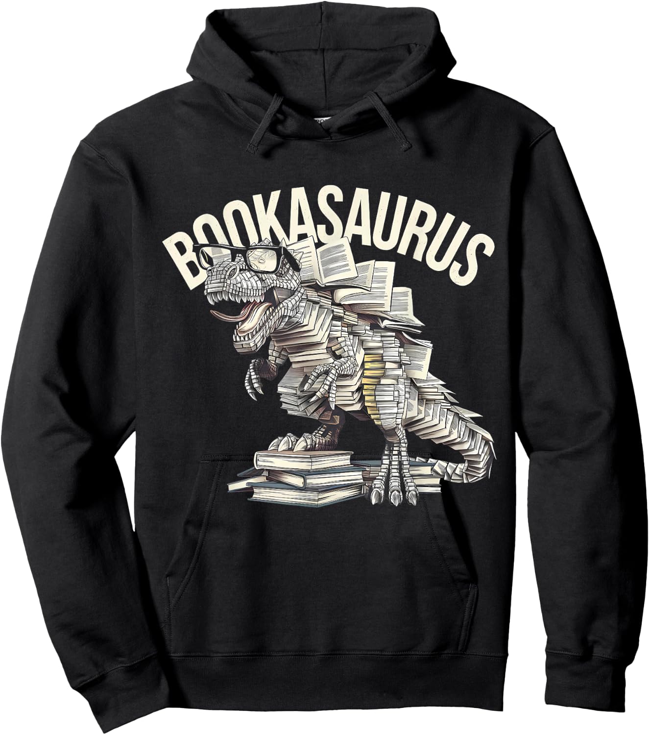 Book Dinosaur Bookworm T-Rex Dino Reading Books Funny Book Hoodie - Hoodie | Black