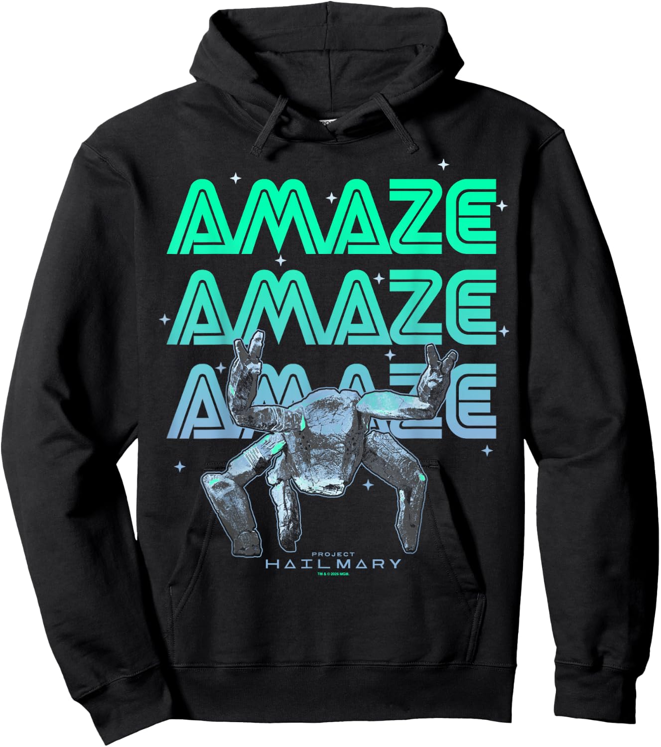 Project Hail Mary Amazing Rocky The Alien Neon Portrait Hoodie - Hoodie | Black