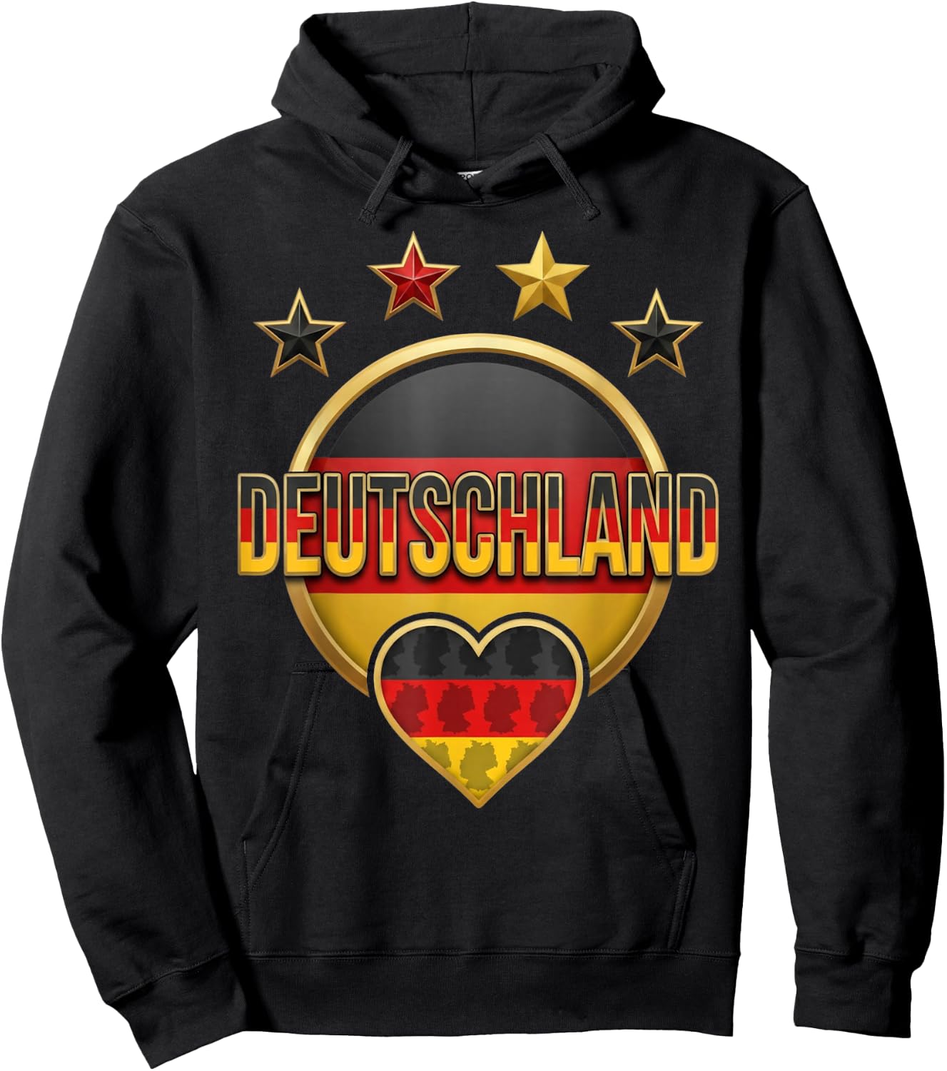 Deutschland Stern und Karte Design Germany Hoodie - Hoodie | Black