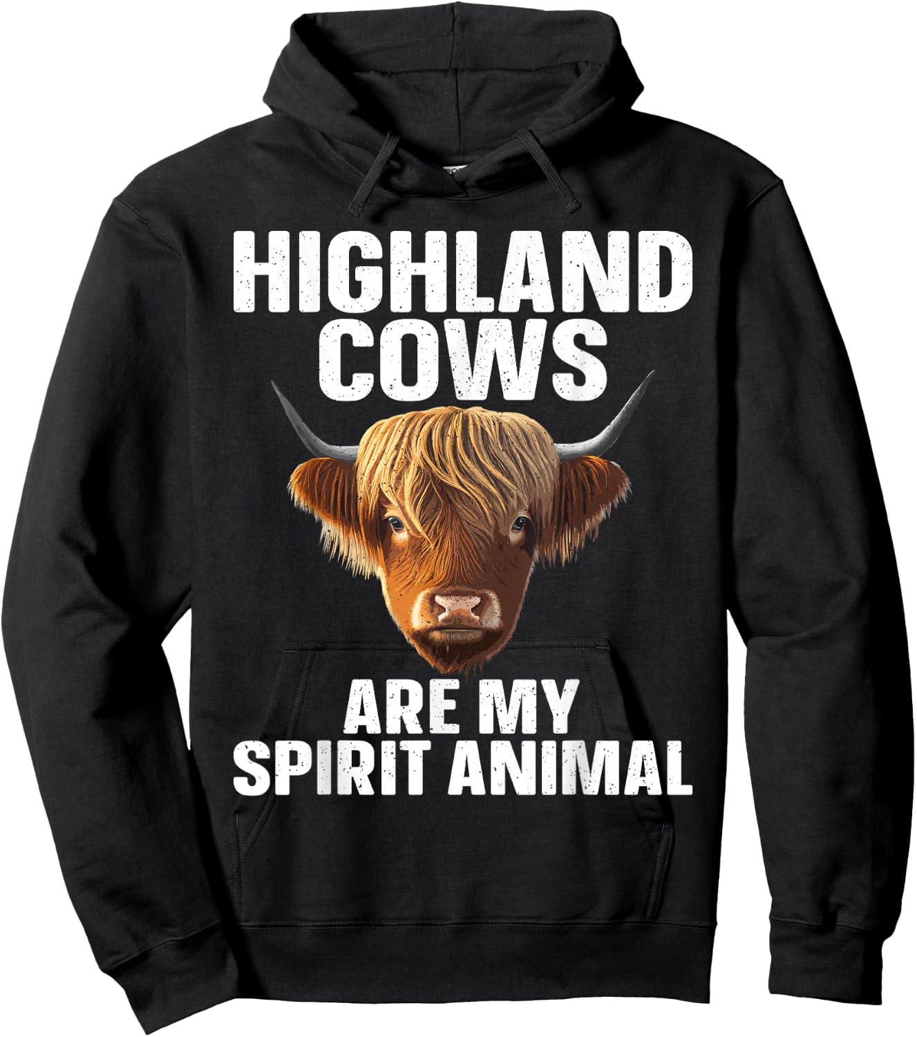 Funny Highland Cow Design Women Highlander Cow Lover Hoodie - Hoodie | Black