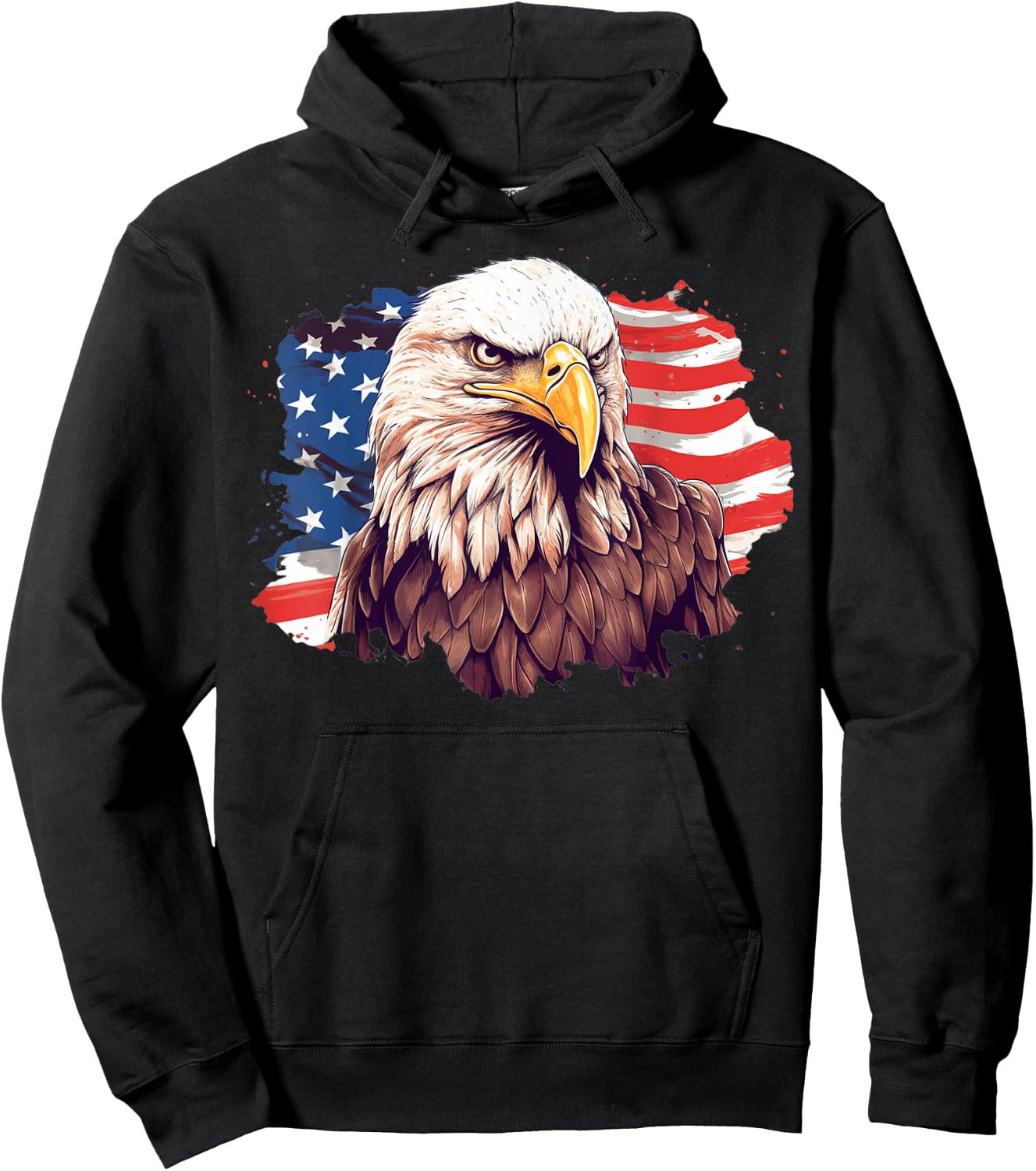 4th July American Pride American Eagle Symbol of Freedom Hoodie - Hoodie | Black