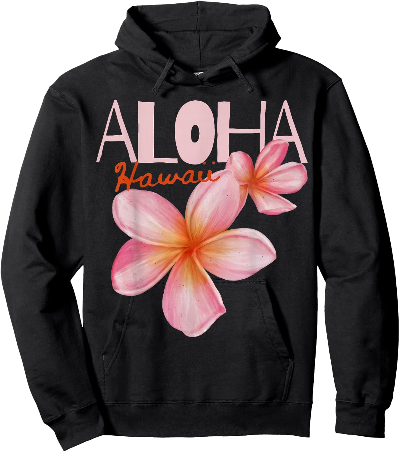 Aloha Hawaii Tropical Islands Plumeria Flower Women Hoodie - Hoodie | Black