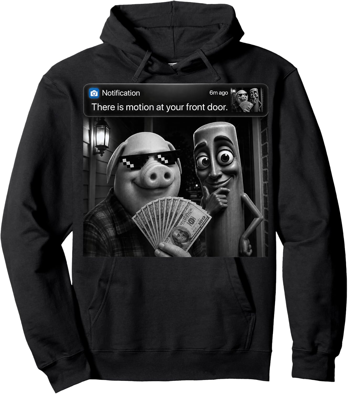 Tung Tung Tung Sahur John Pork Meme Brainrot for Kids Hoodie - Hoodie | Black