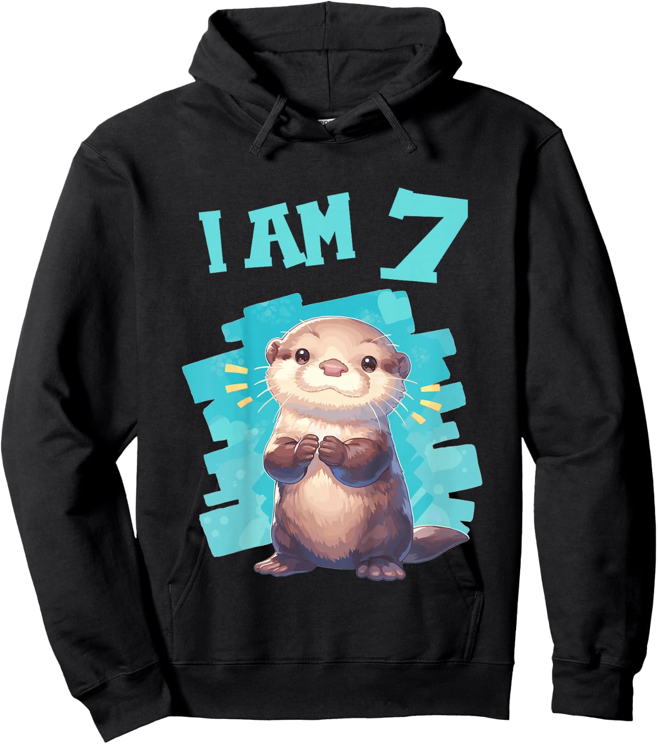 7 Years old 7 birthday Otters Boy Girl Otter Hoodie - Hoodie | Black