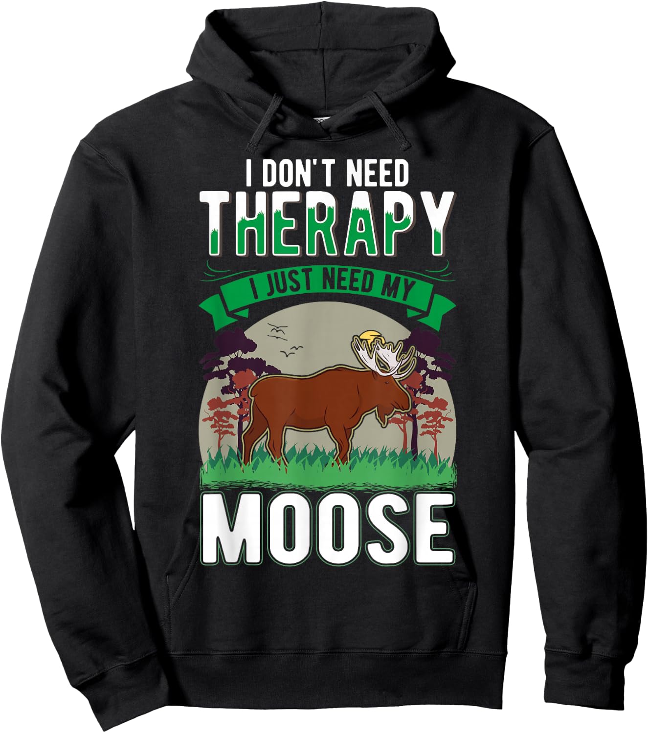 Moose Therapy Moose Antler Scandinavia Moose Hoodie - Hoodie | Black