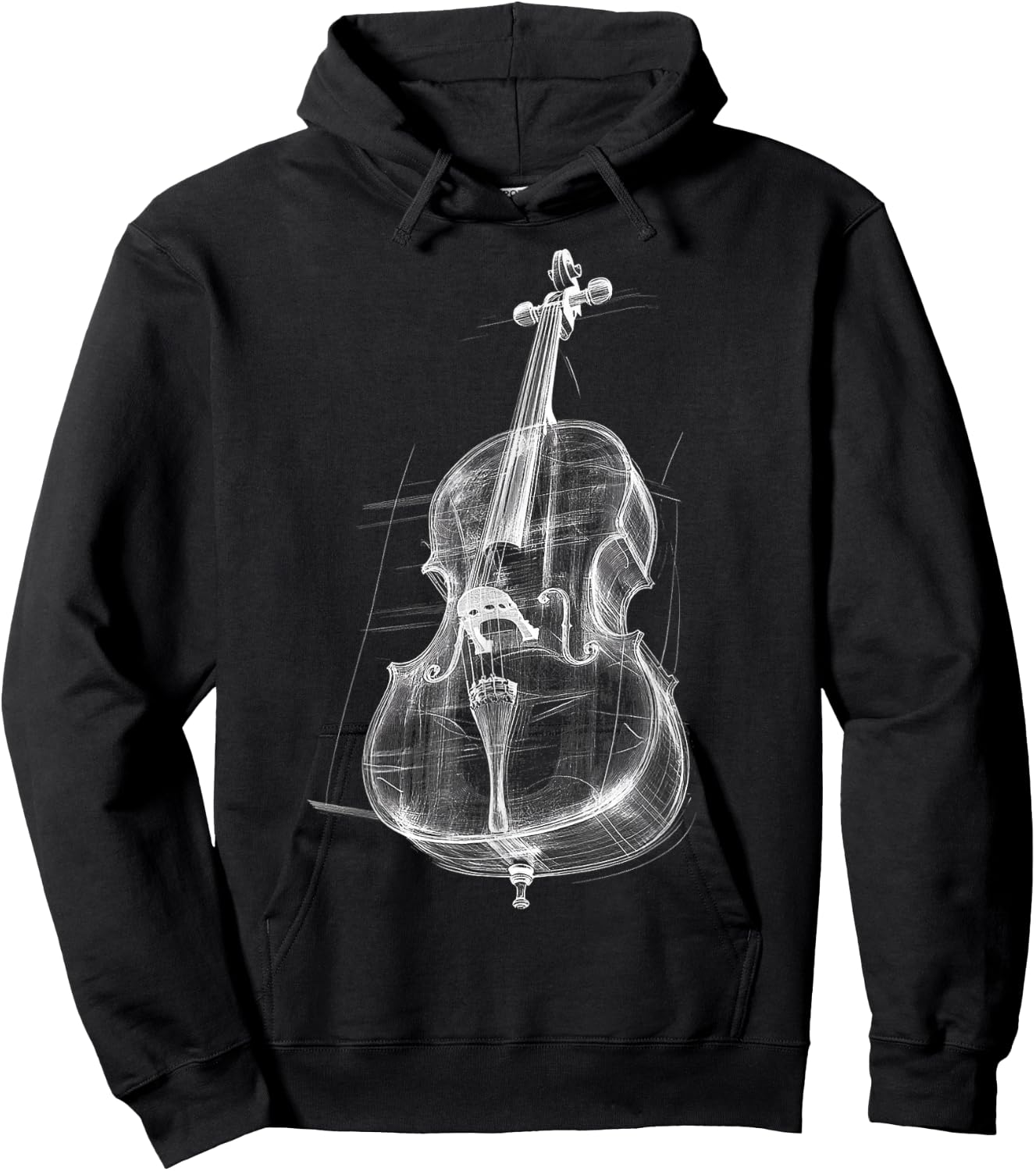 Cello Music Instrument Motif Illustration Cello Hoodie - Hoodie | Black