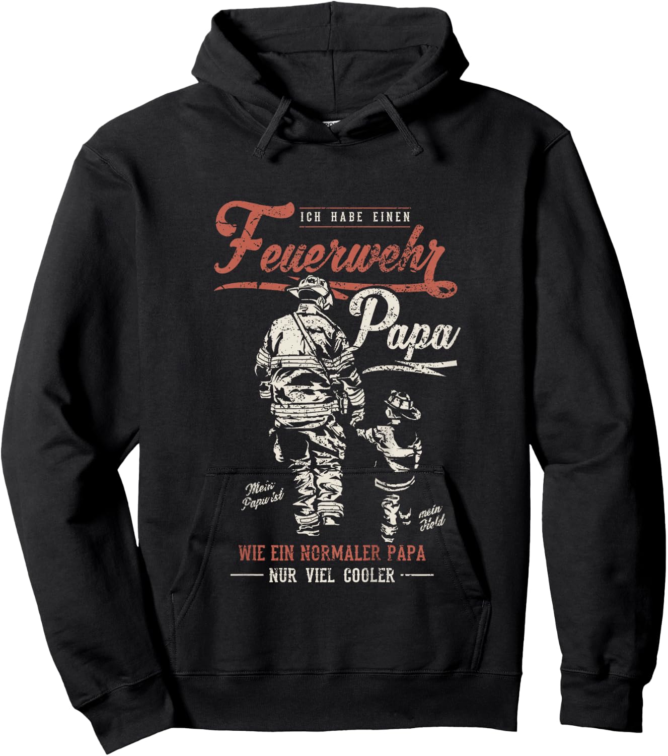Ich habe einen Feuerwehr Papa Partnerdesign für Vater & Kin Hoodie - Hoodie | Black