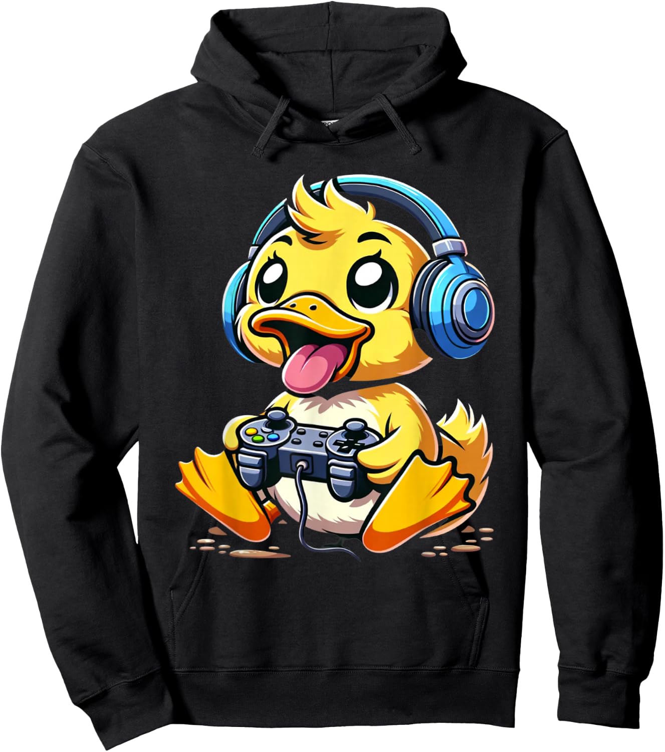 Funny Duck Gamer Gaming Ducks Video Game , Small, Black Hoodie - Hoodie | Black